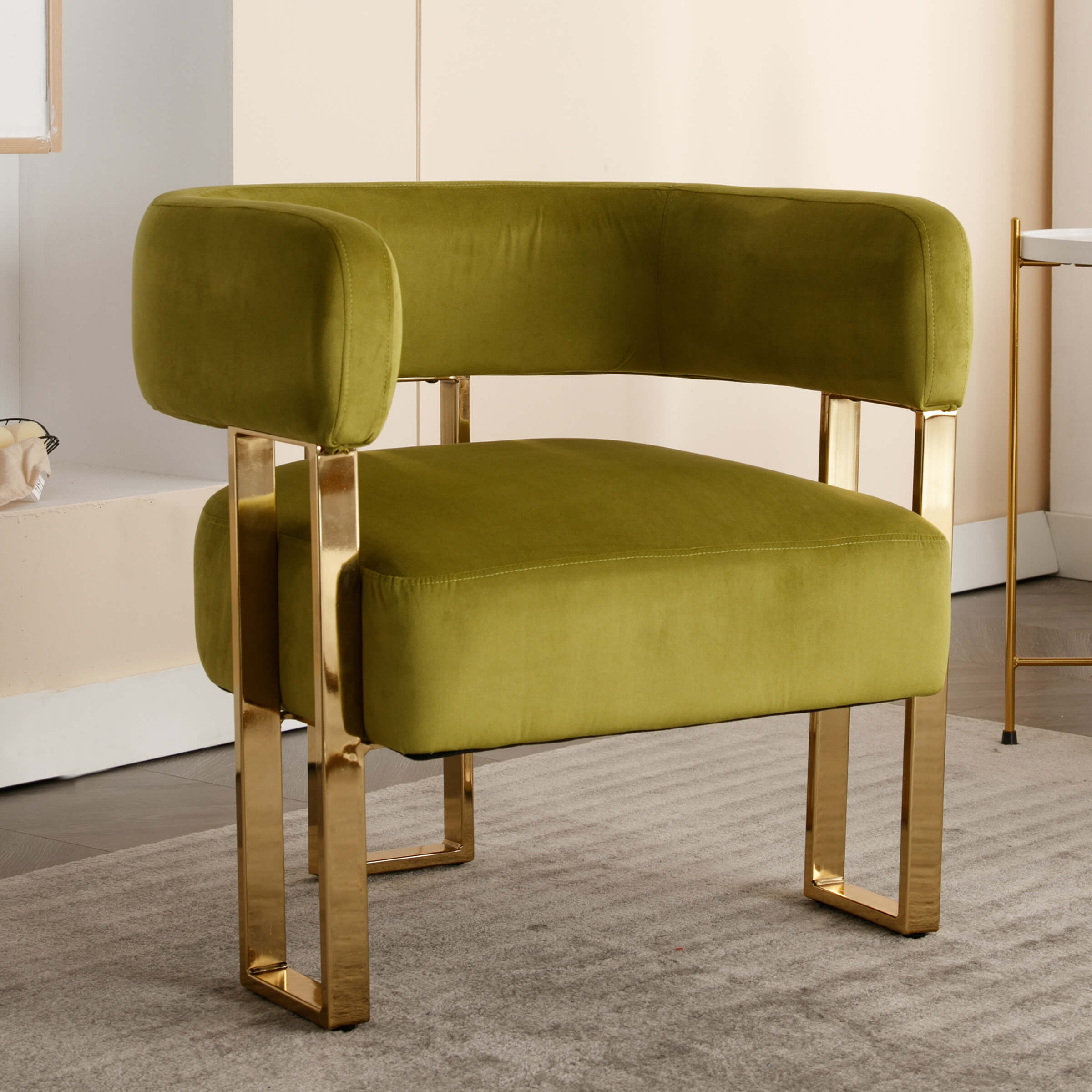ZH4YOU Accent Chair with Gold Metal Legs 1 PCS - 72005AC