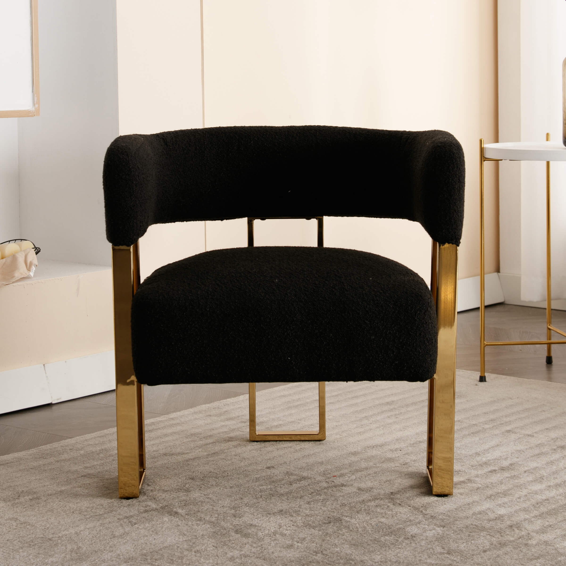 ZH4YOU Accent Chair with Gold Metal Legs 1 PCS - 72005AC
