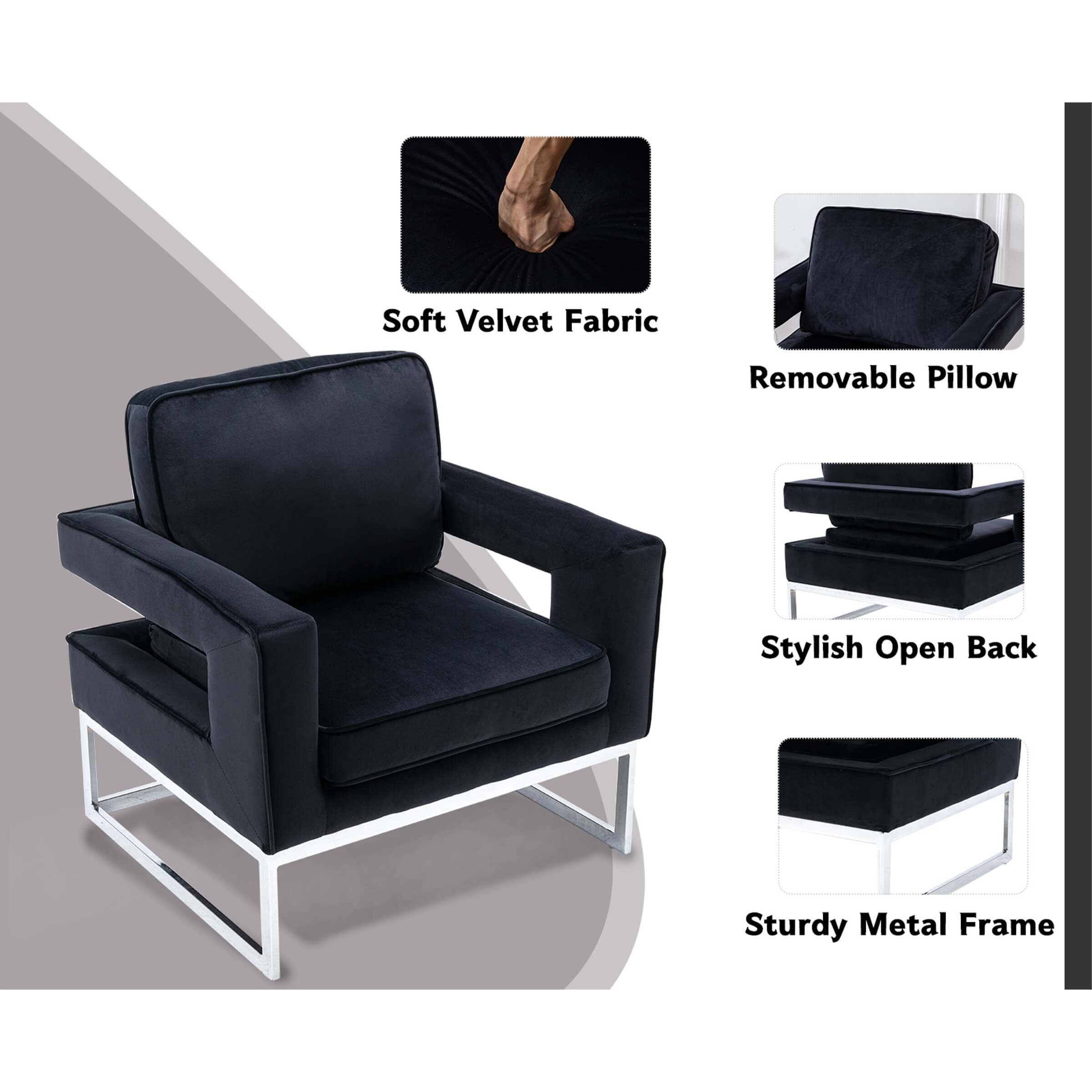 ZH4YOU Elegant Accent Chair 1 PCS - 20530AC