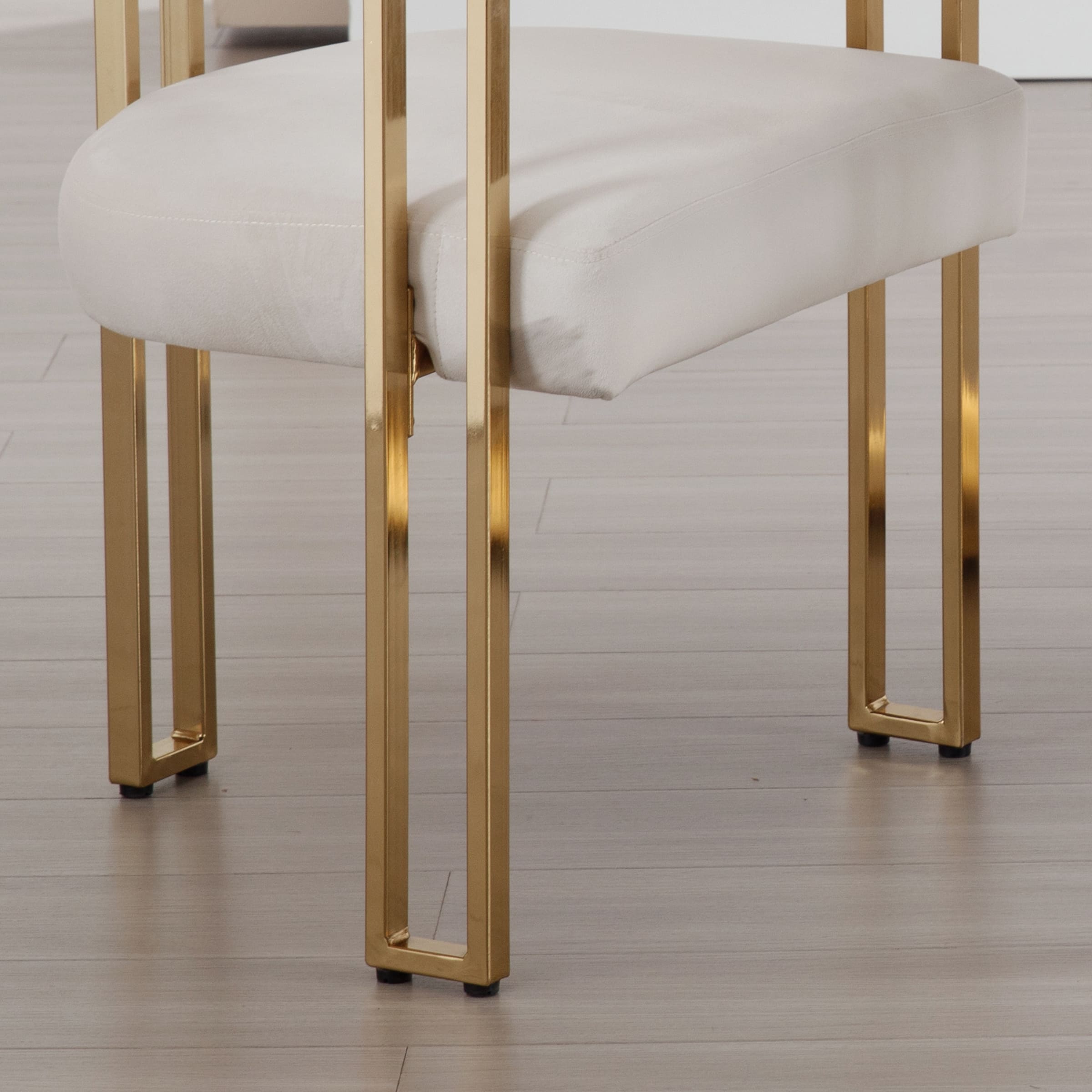 ZH4YOU Gold Metal Legs Dining Chairs Set of 2 - 73004DC
