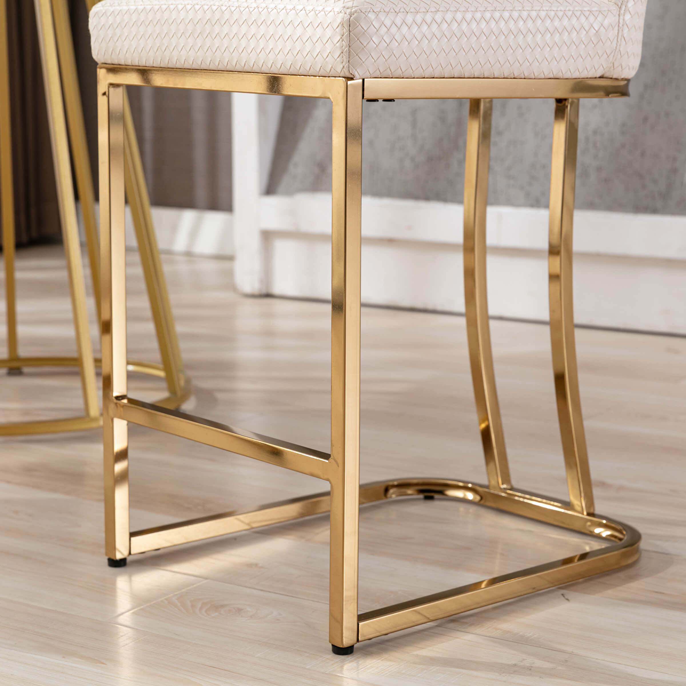 ZH4YOU 24" & 30"H Metal Legs Counter Height Bar Stools Set of 2 - 2956