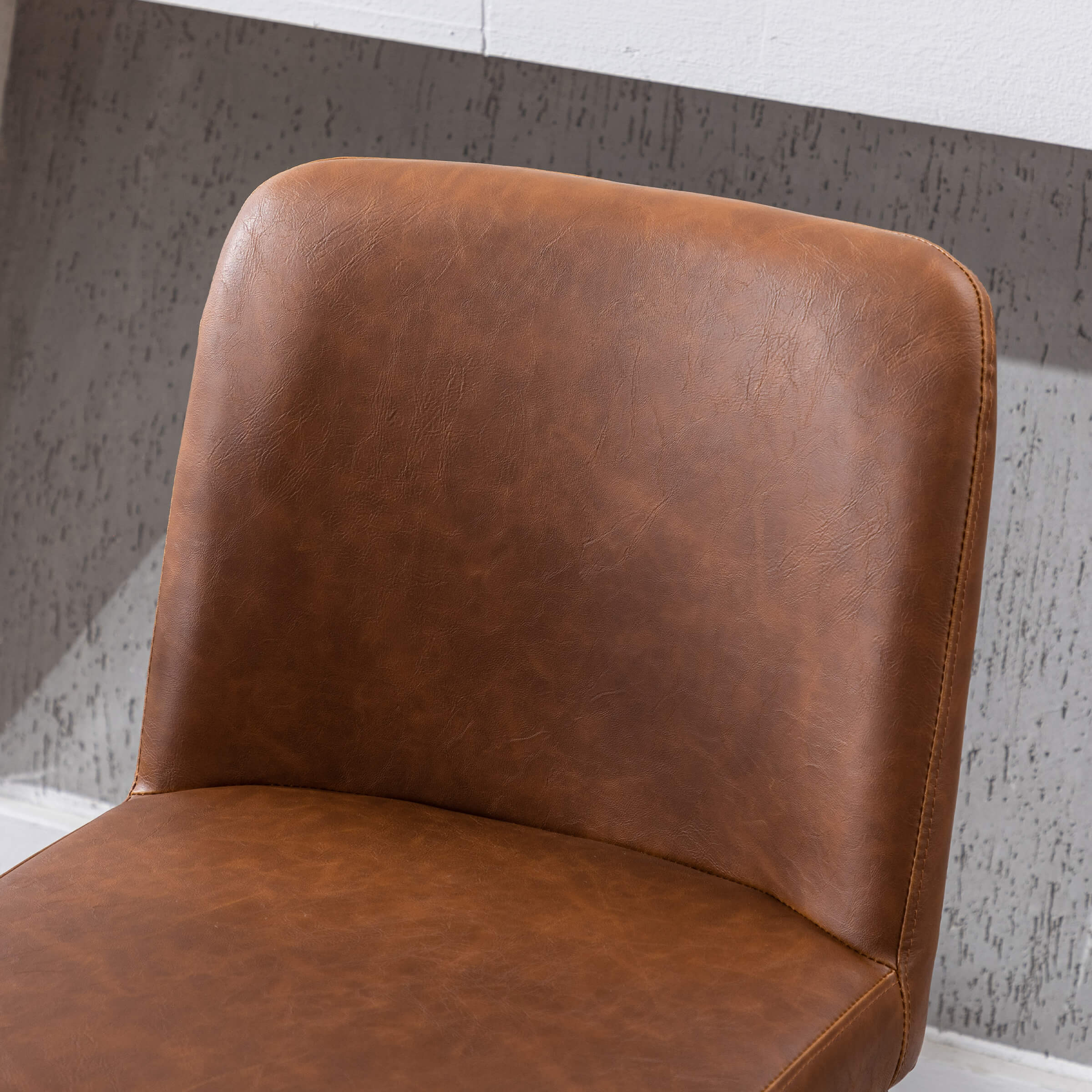 Close-up of brown leather upholstery