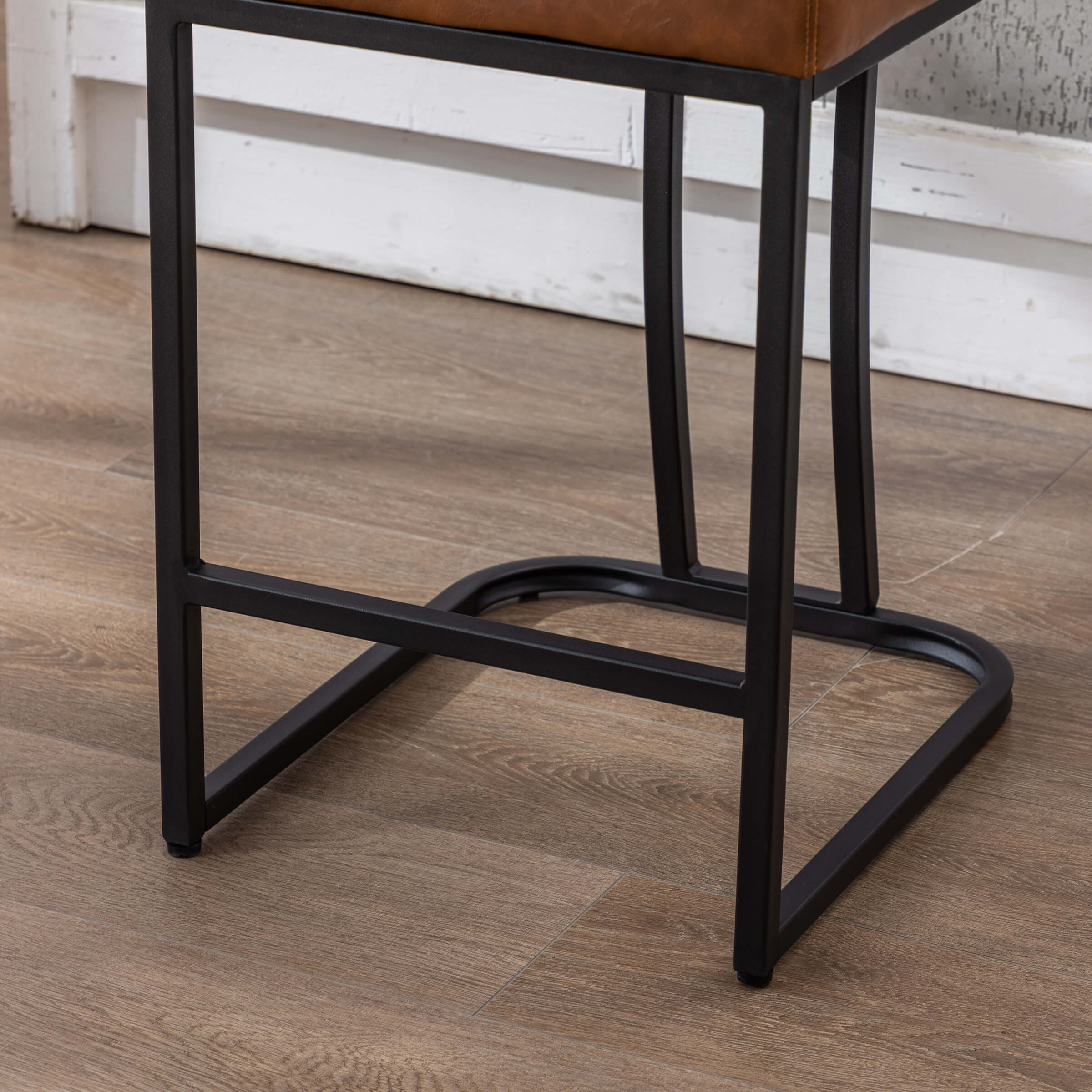 Beige stools with black base
