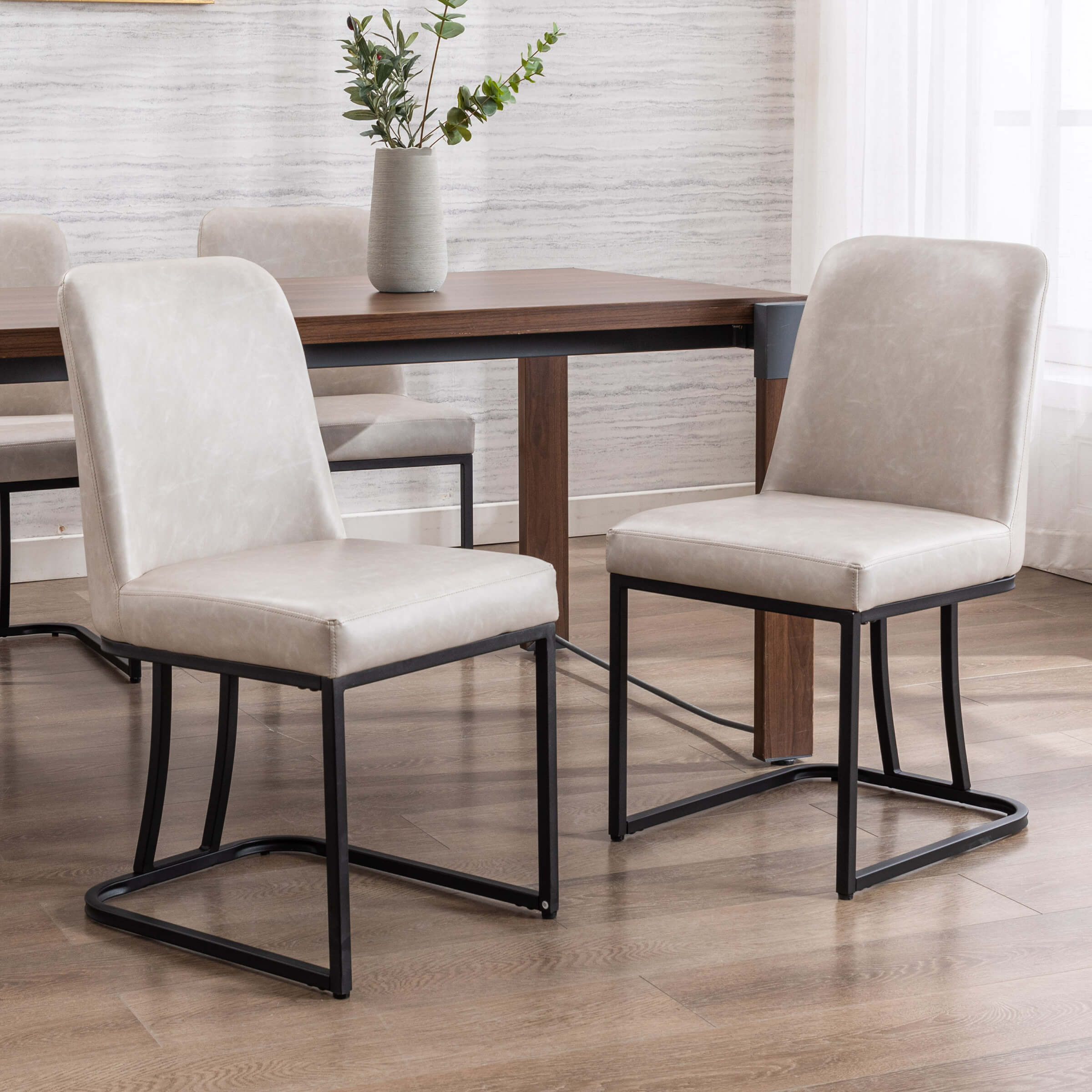 ZH4YOU Metal Legs Dining Chairs Set of 2 - 8673DC