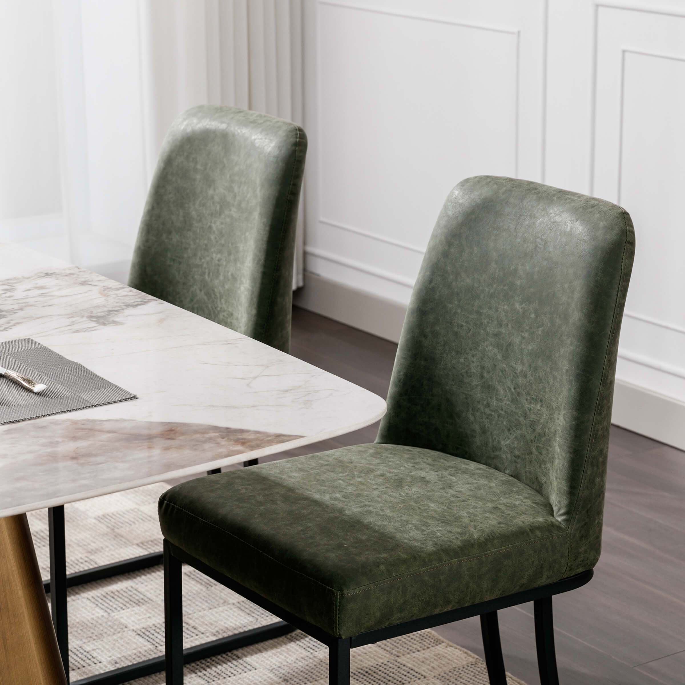 ZH4YOU Metal Legs Dining Chairs Set of 2 - 8673DC