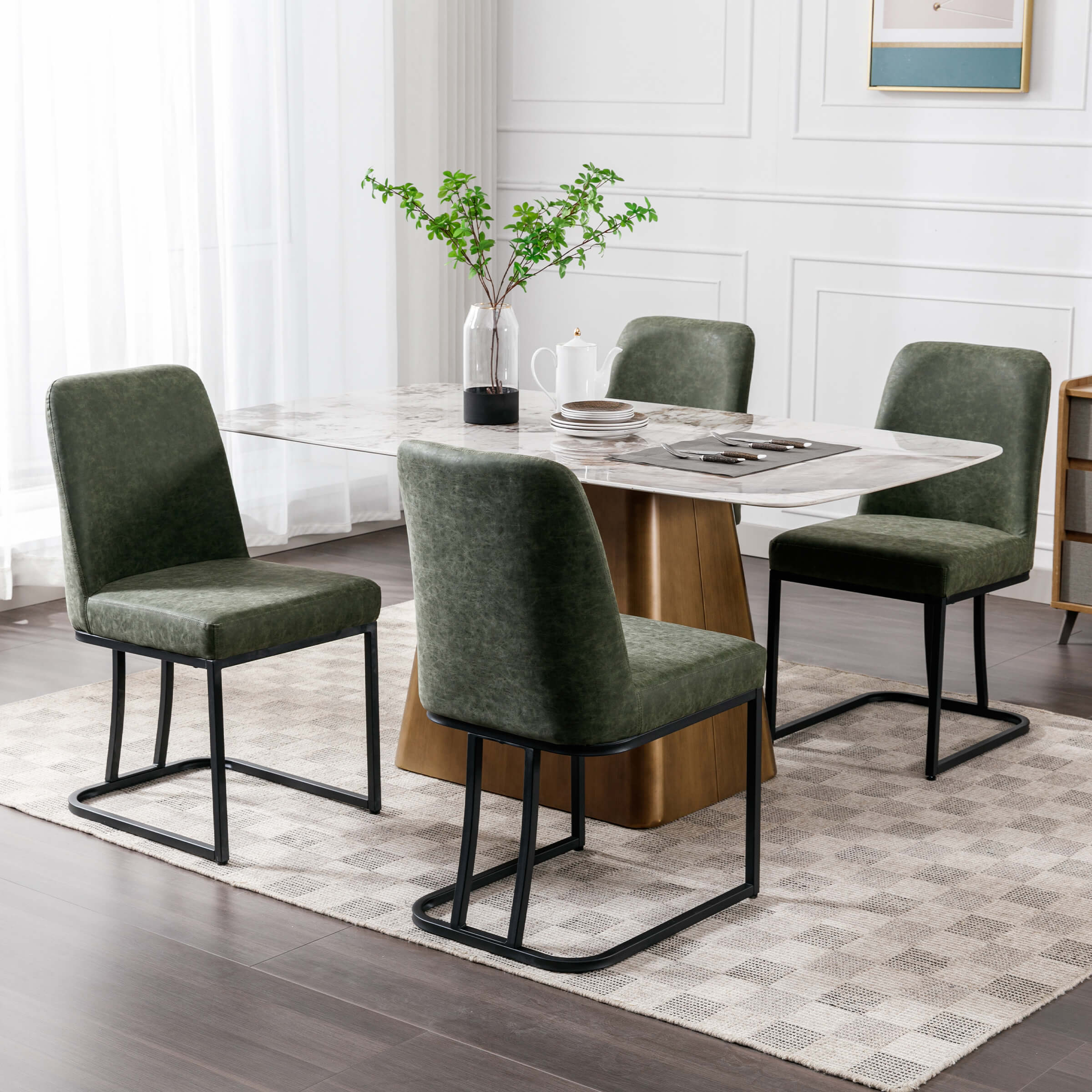 ZH4YOU Metal Legs Dining Chairs Set of 2 - 8673DC