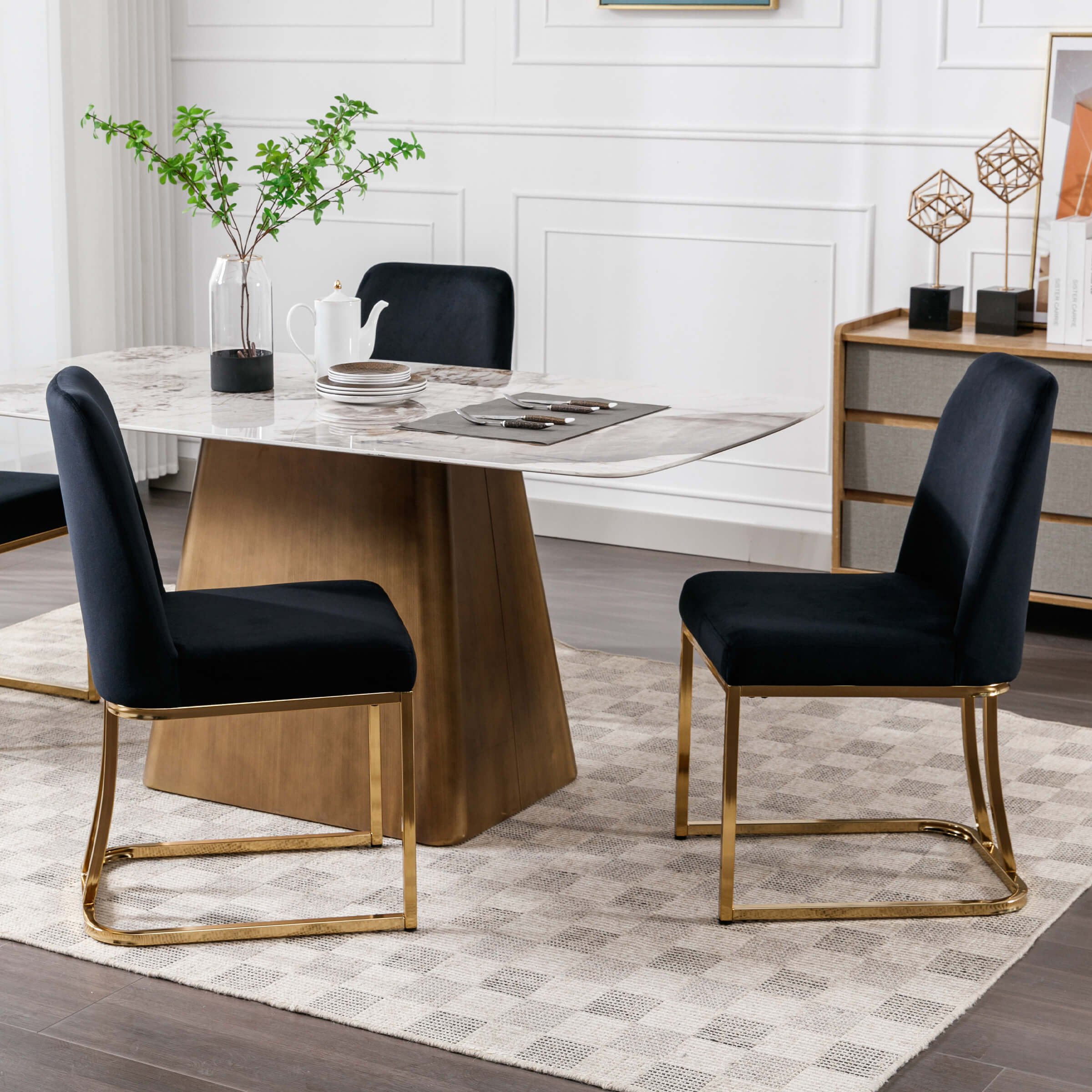 ZH4YOU Metal Legs Dining Chairs Set of 2 - 8673DC