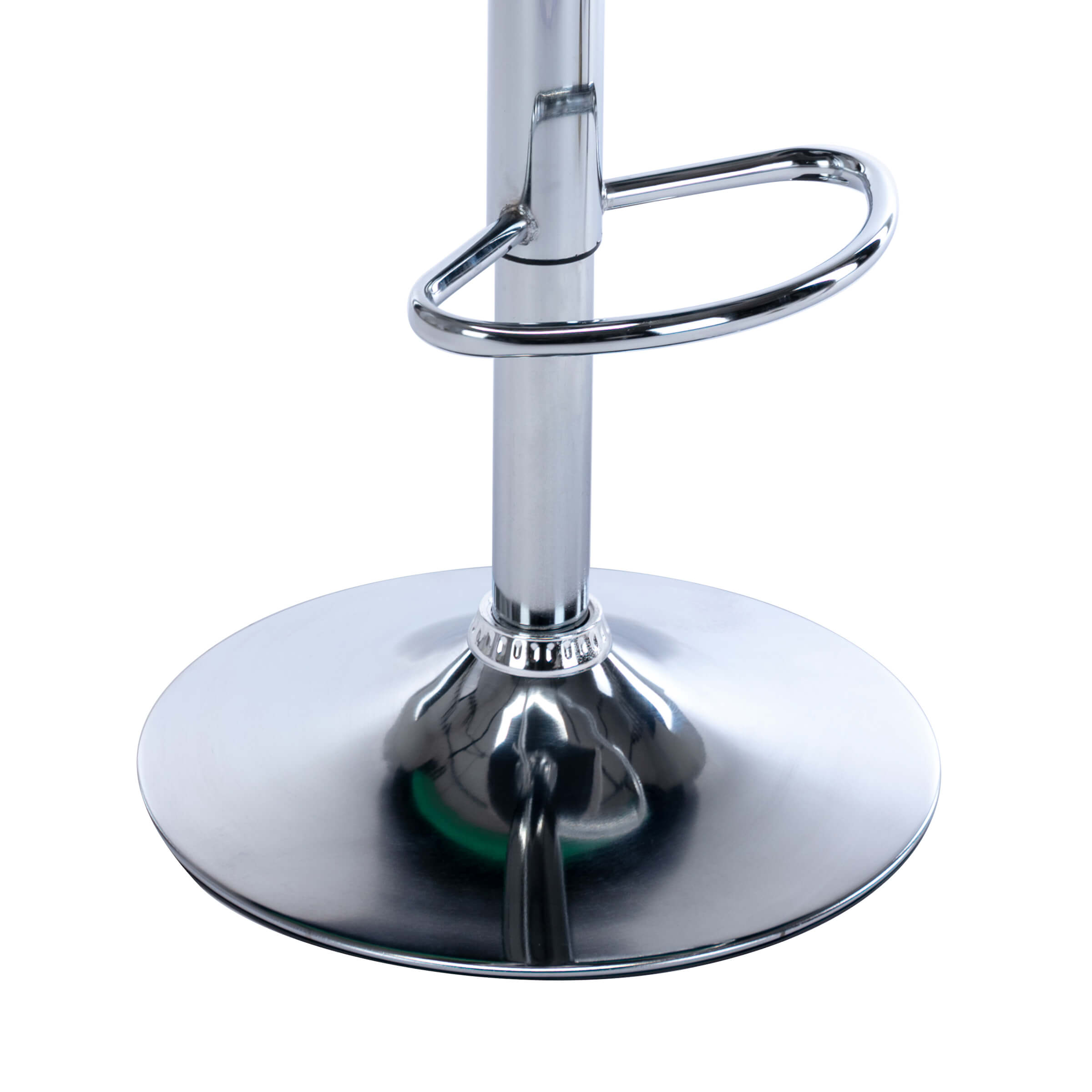 base and footrest of stool with chrome finish