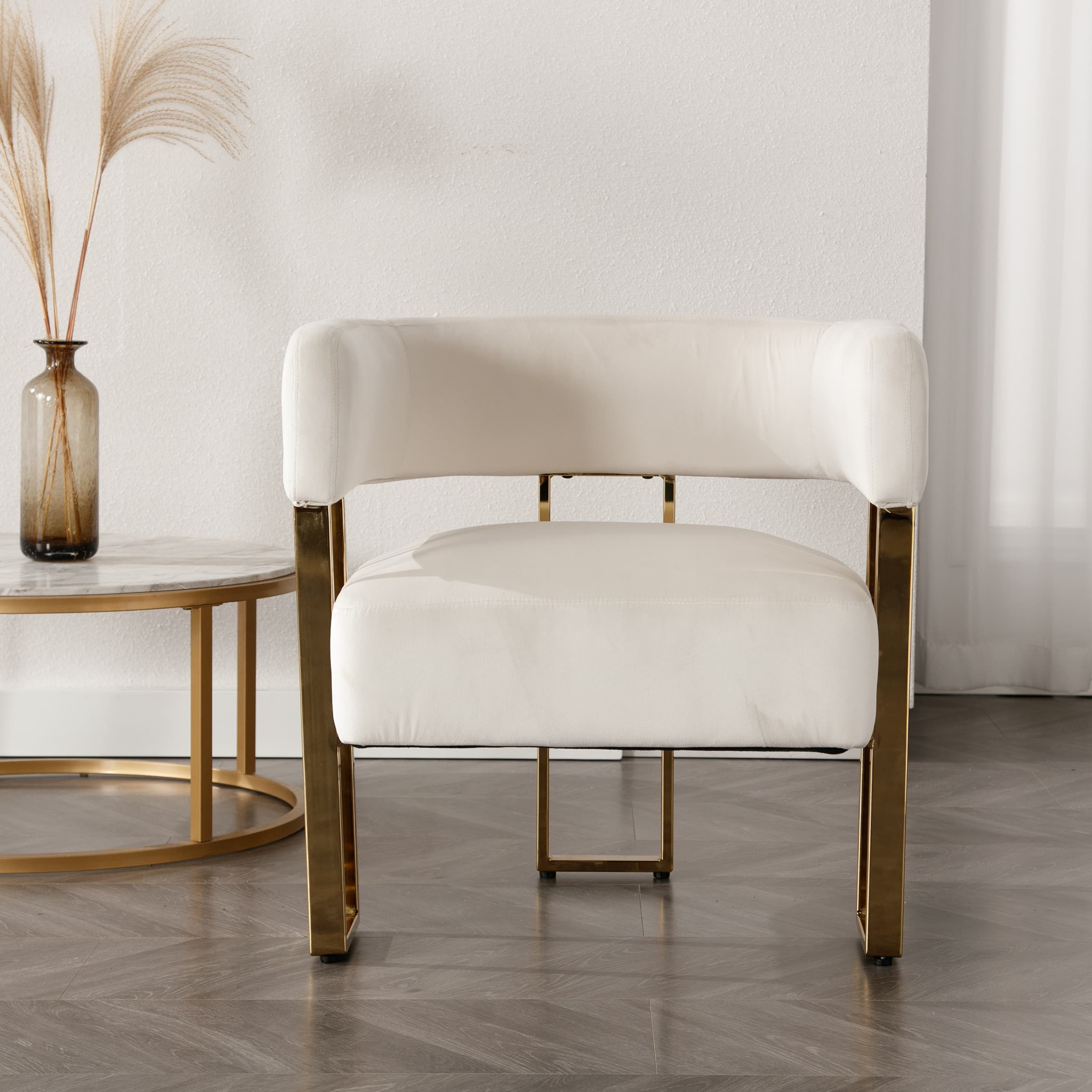 ZH4YOU Accent Chairs with Gold Metal Legs 1 PCS - 72005AC