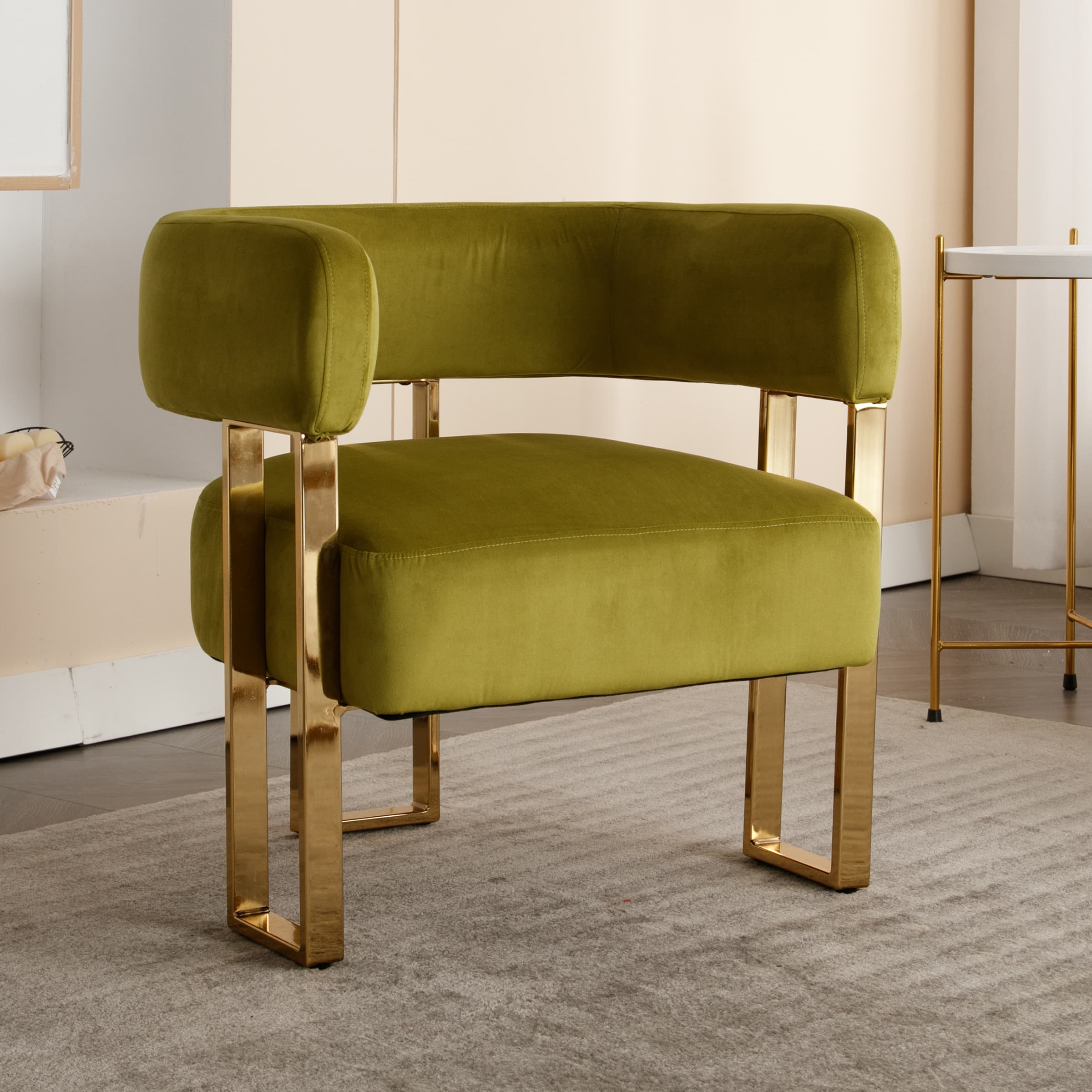 ZH4YOU Accent Chairs with Gold Metal Legs 1 PCS - 72005AC