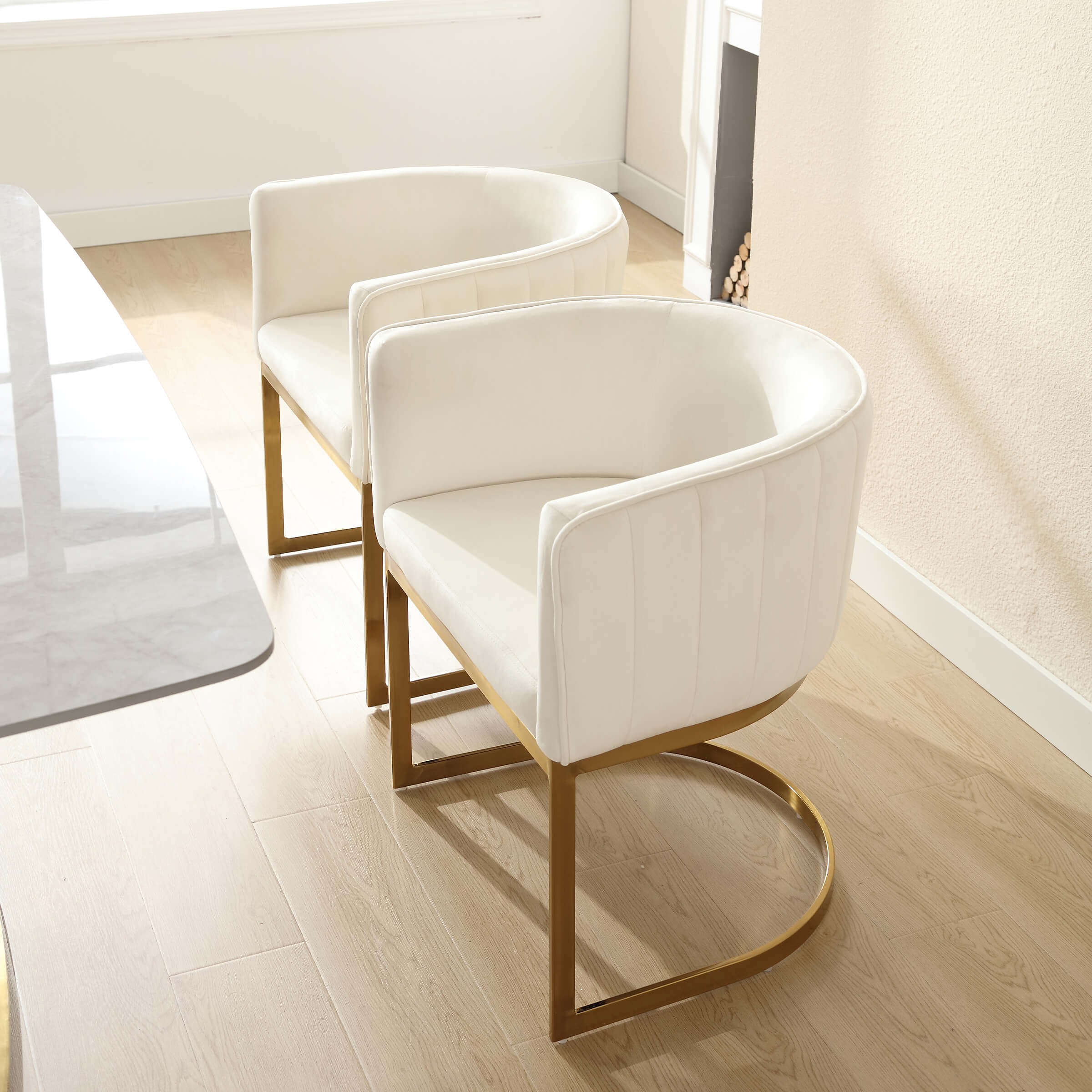 ZH4YOU Modern Barrel Dining Chairs Set of 2 - 7067DC
