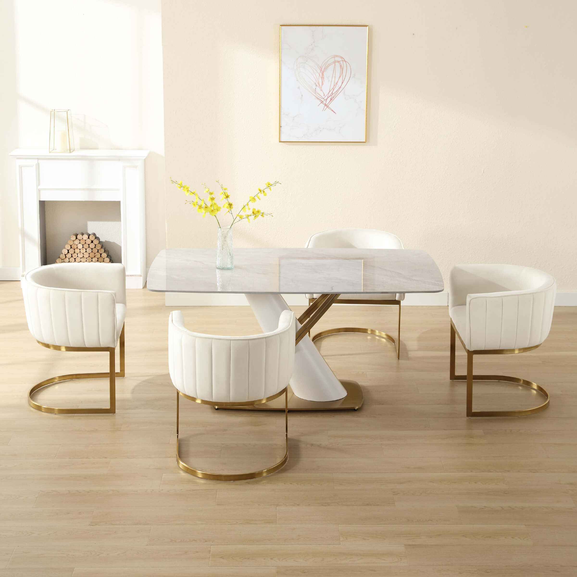 ZH4YOU Modern Barrel Dining Chairs Set of 2 - 7067DC