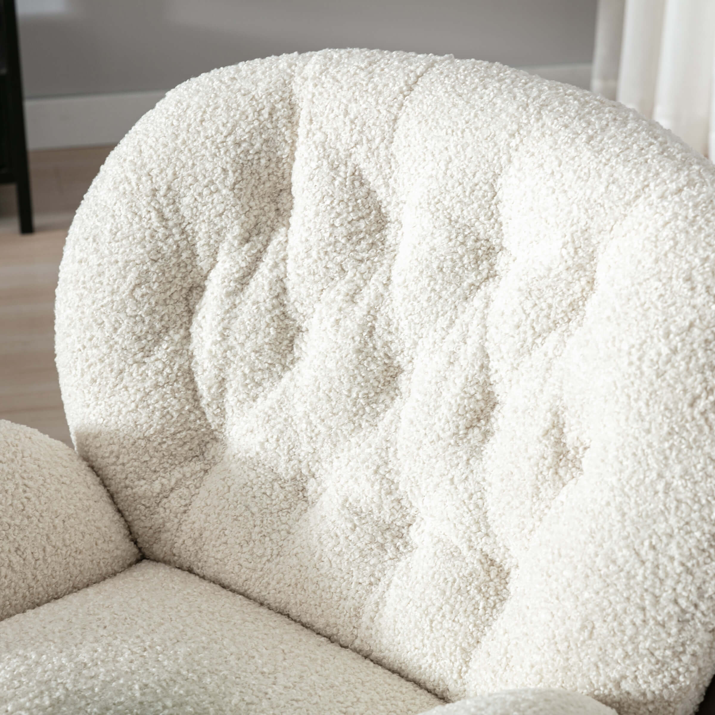 ZH4YOU Swivel Sherpa Accent Chair with Ottoman - 18841AO