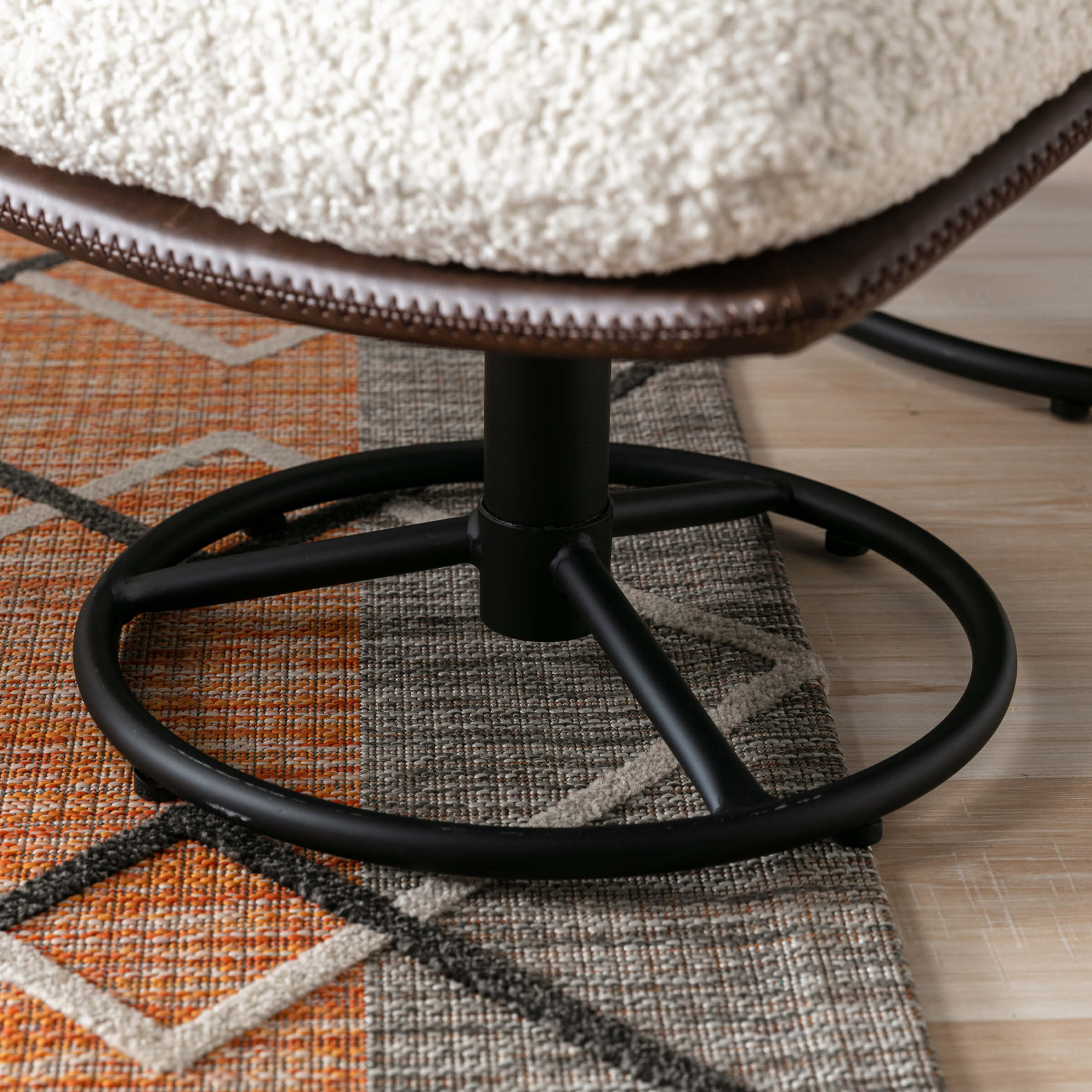 ZH4YOU Swivel Sherpa Accent Chair with Ottoman - 18841AO