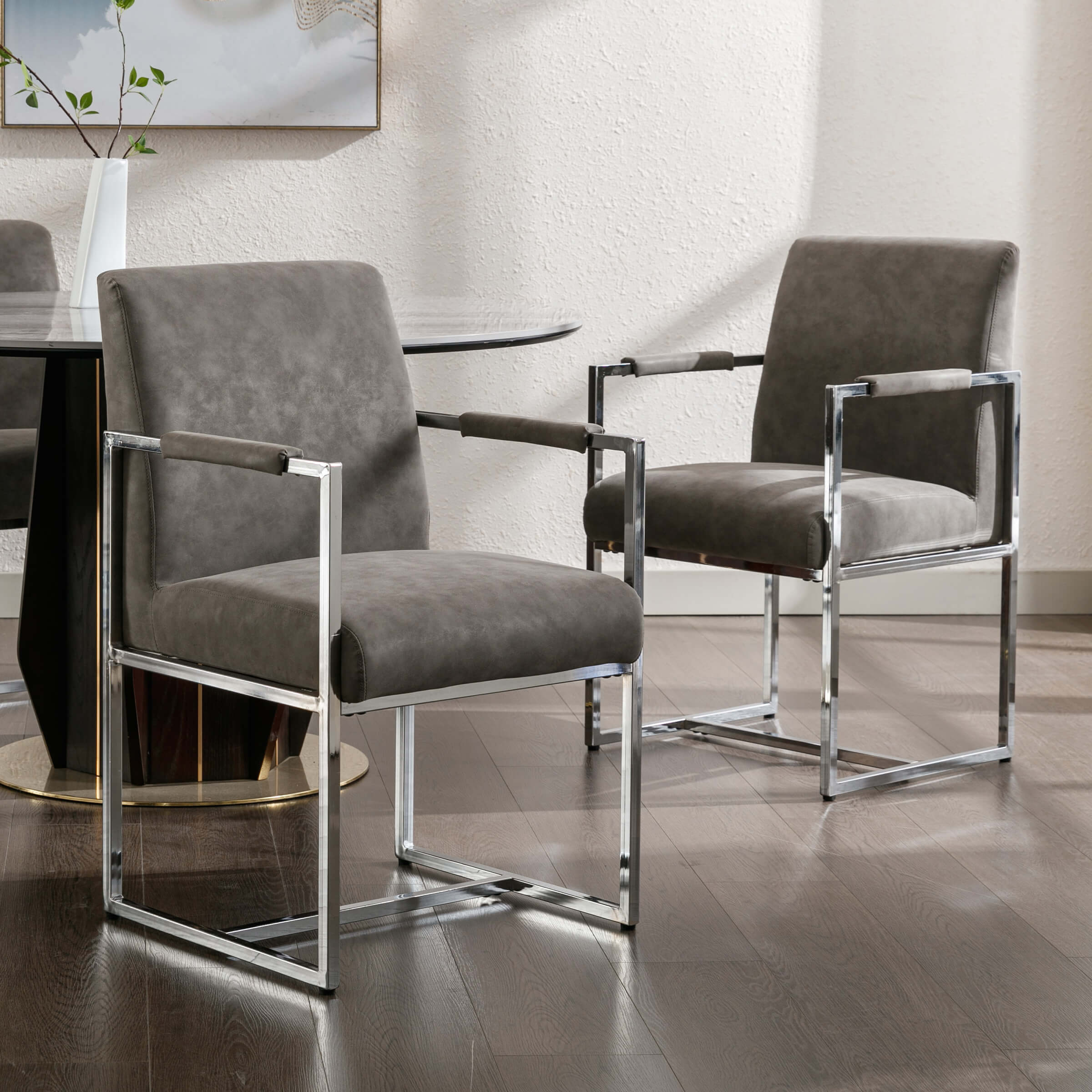 ZH4YOU Modern Dining Chairs with Metal Legs Set of 2 - 5104DC