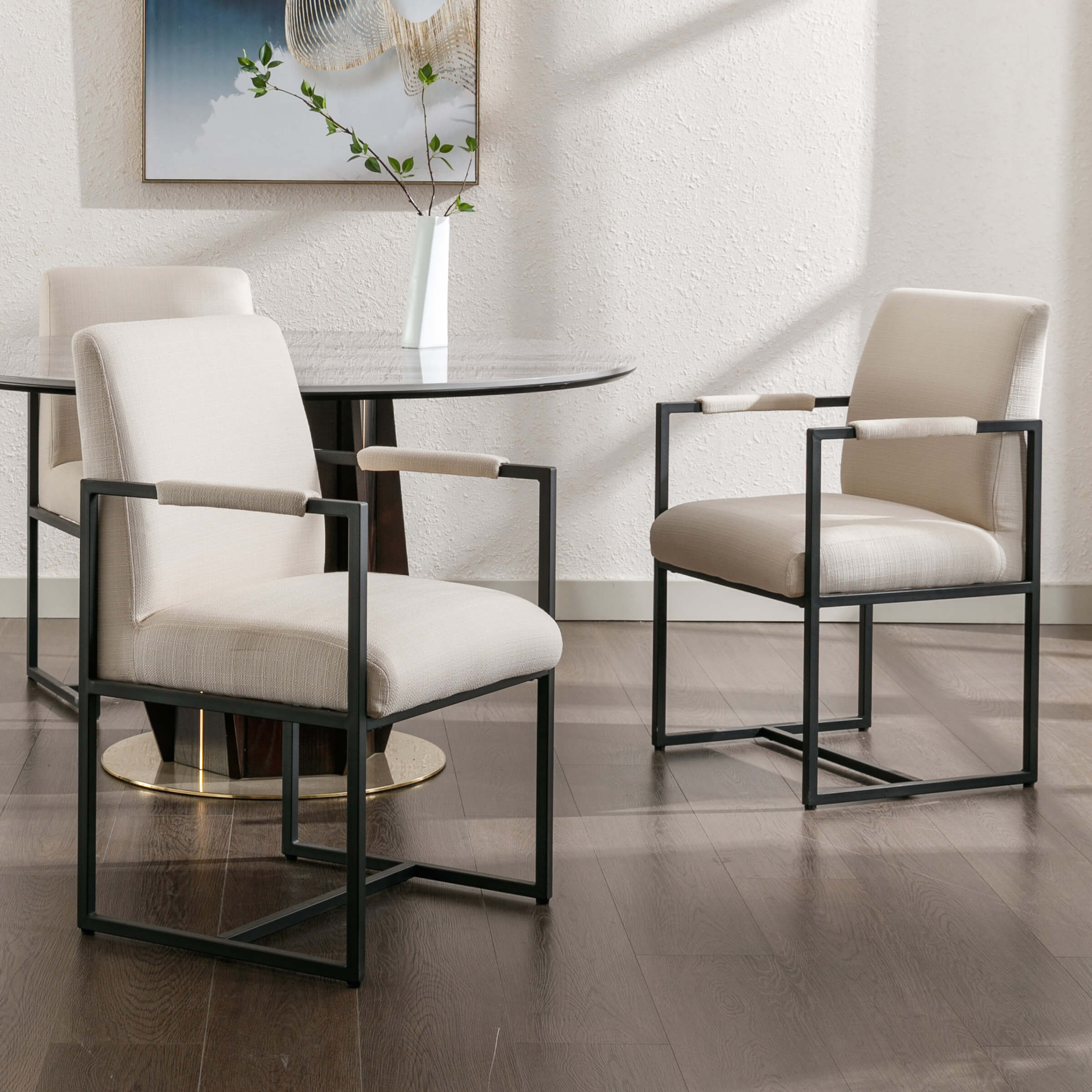 ZH4YOU Modern Dining Chairs with Metal Legs Set of 2 - 5104DC