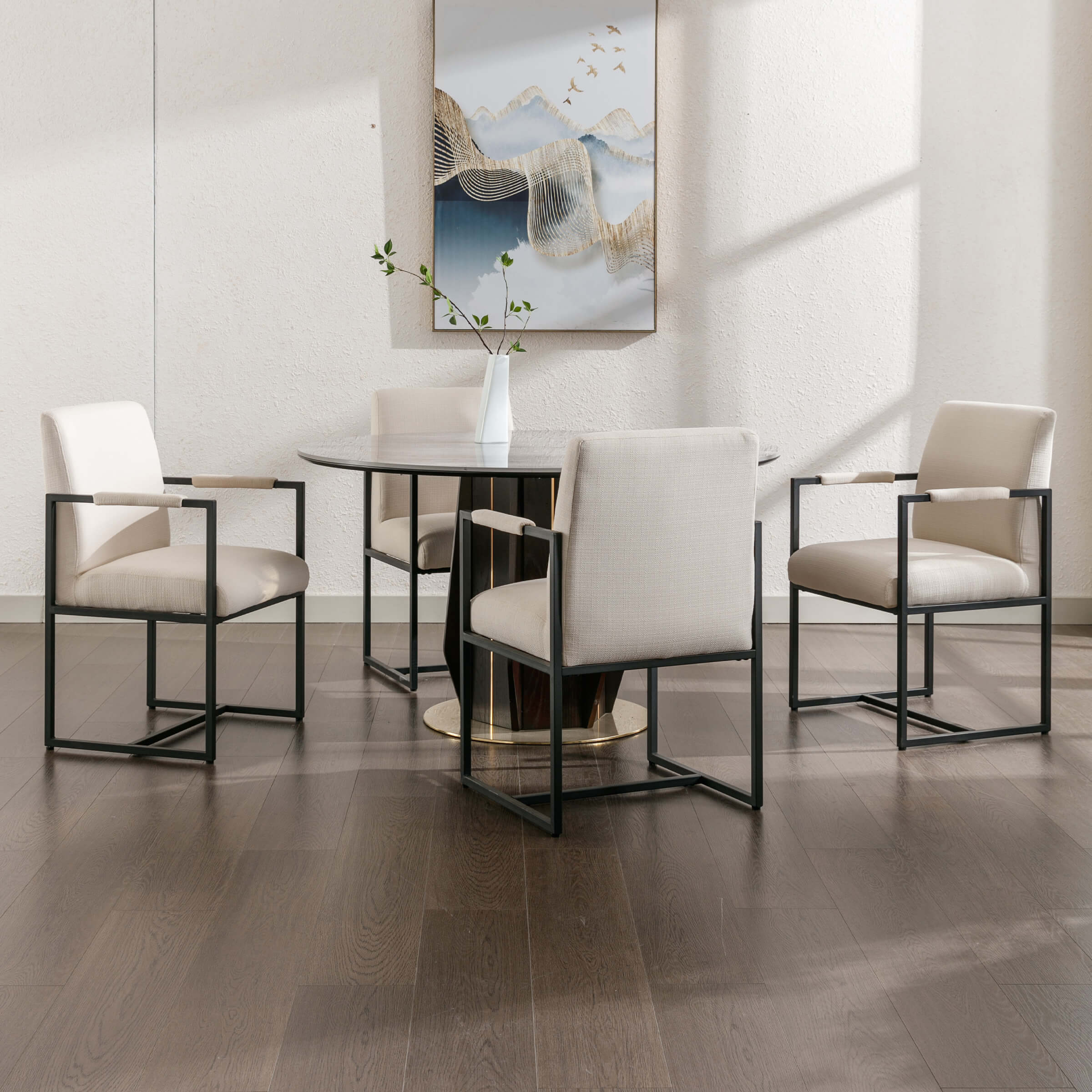 ZH4YOU Modern Dining Chairs with Metal Legs Set of 2 - 5104DC