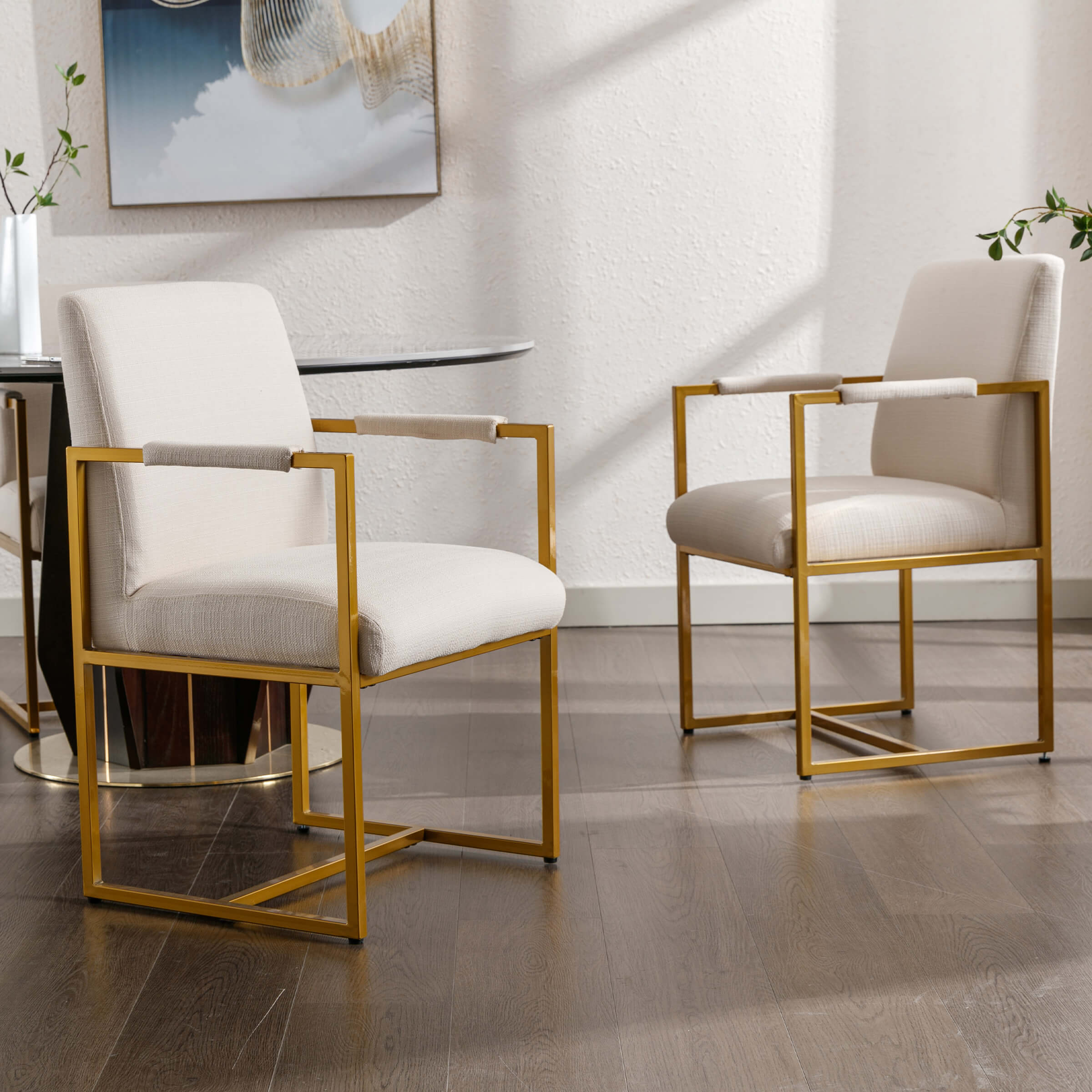 ZH4YOU Modern Dining Chairs with Metal Legs Set of 2 - 5104DC