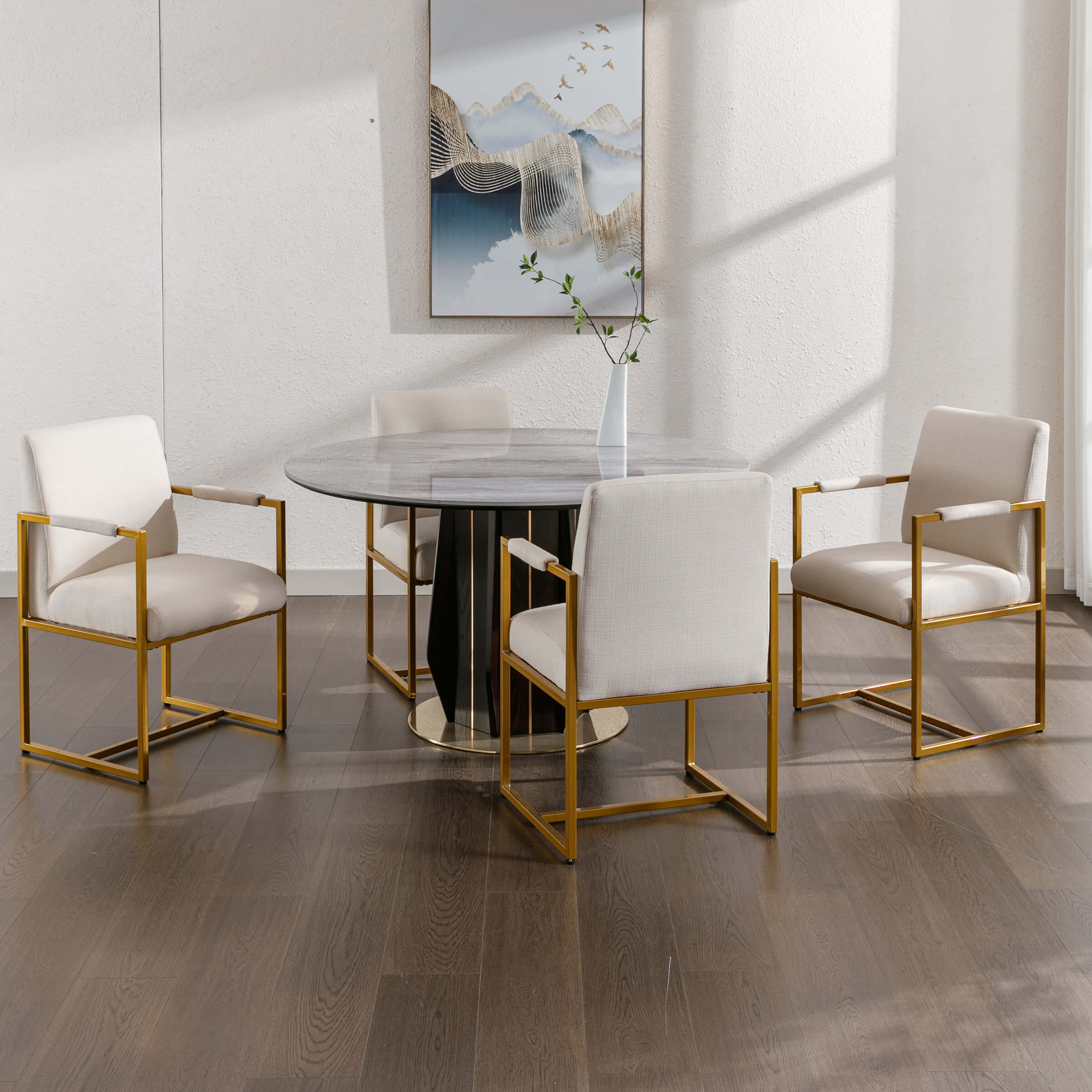 ZH4YOU Modern Dining Chairs with Metal Legs Set of 2 - 5104DC