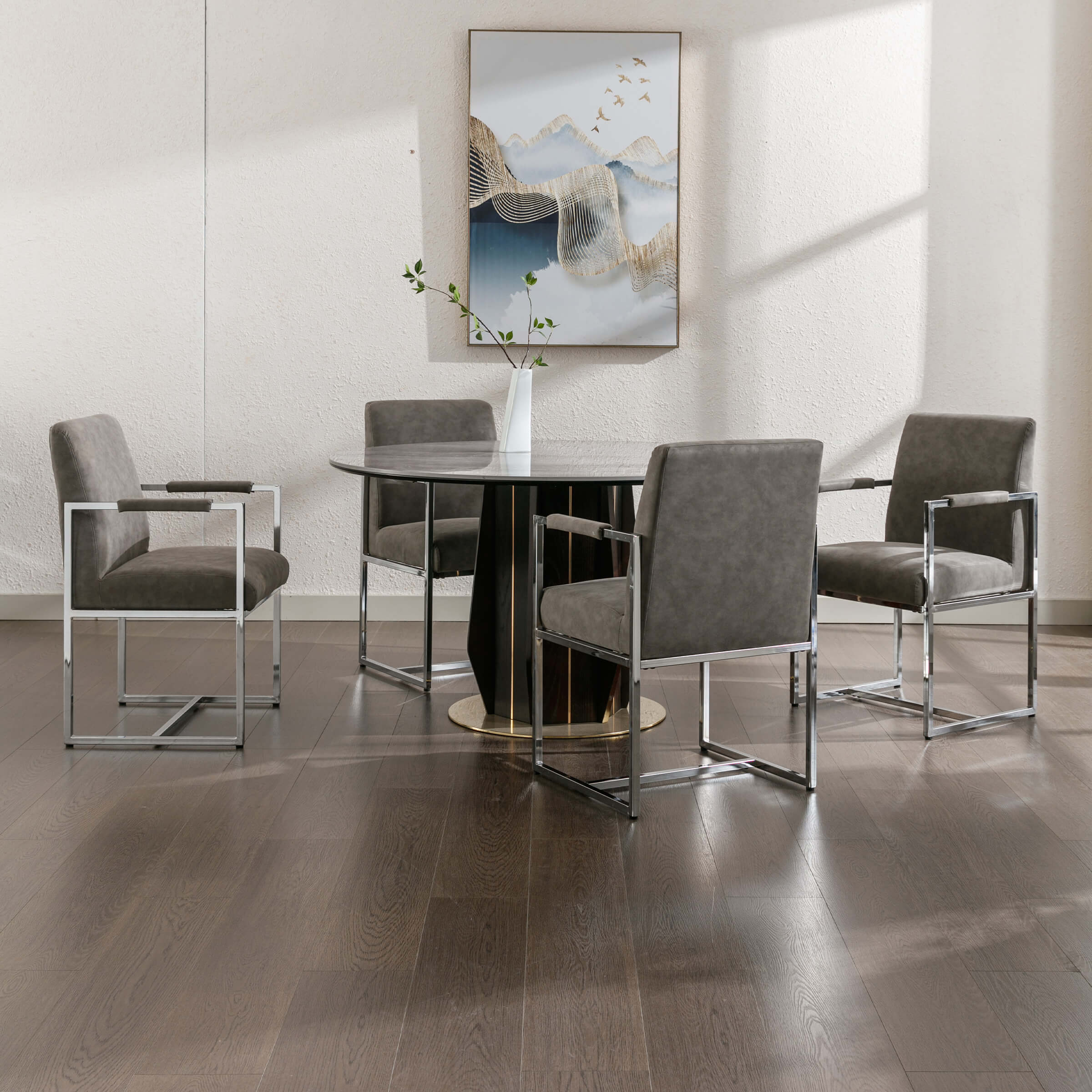 ZH4YOU Modern Dining Chairs with Metal Legs Set of 2 - 5104DC