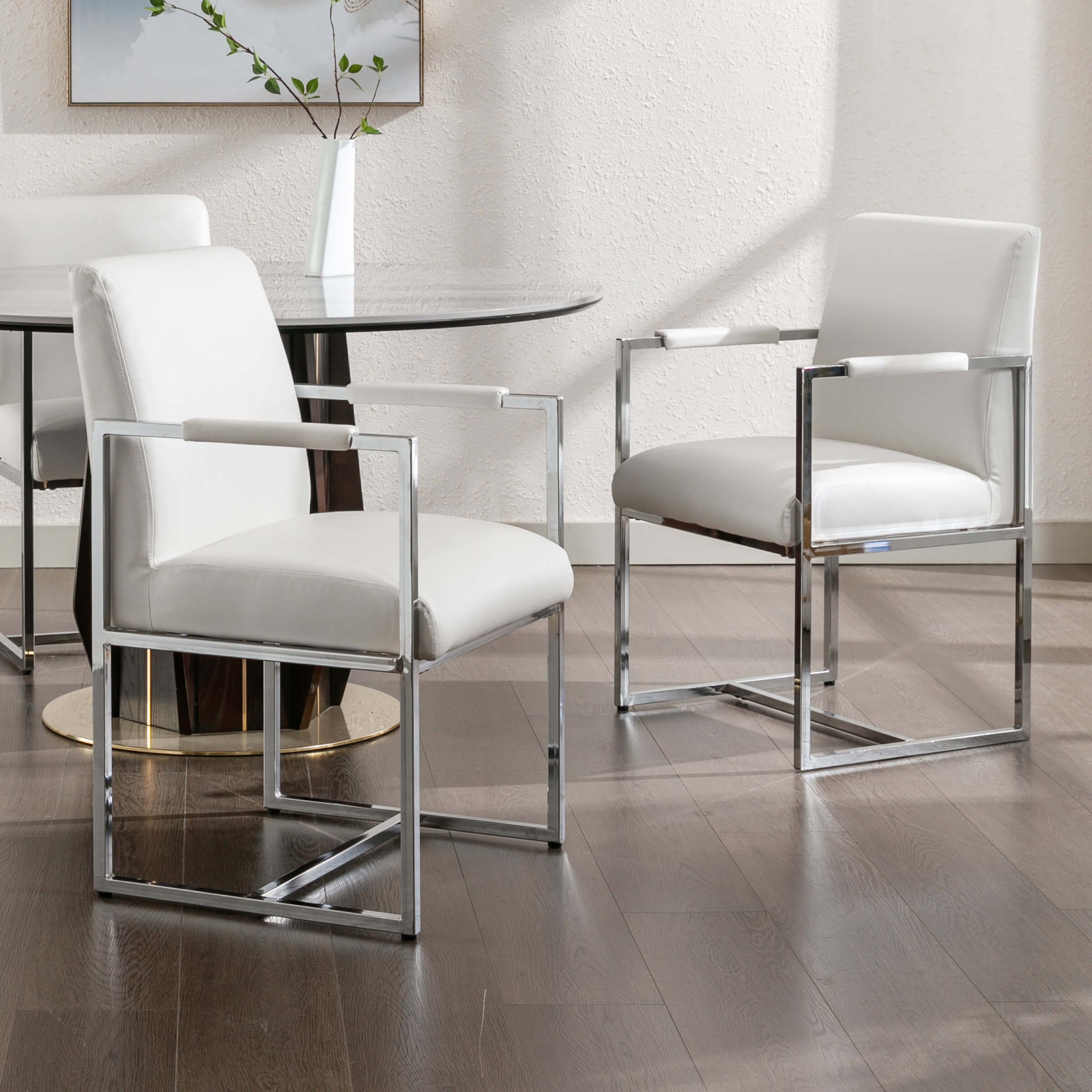 ZH4YOU Modern Dining Chairs with Metal Legs Set of 2 - 5104DC