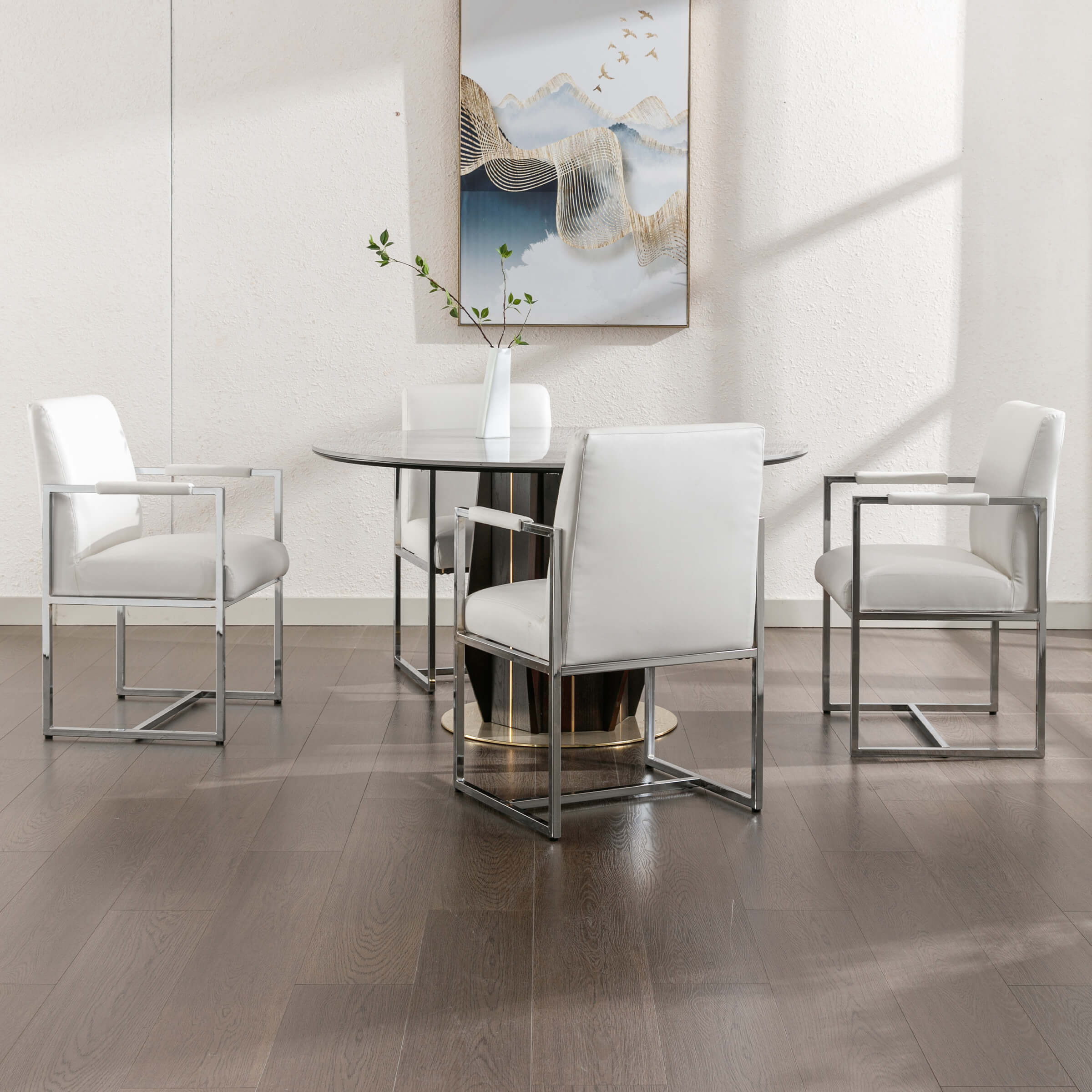ZH4YOU Modern Dining Chairs with Metal Legs Set of 2 - 5104DC