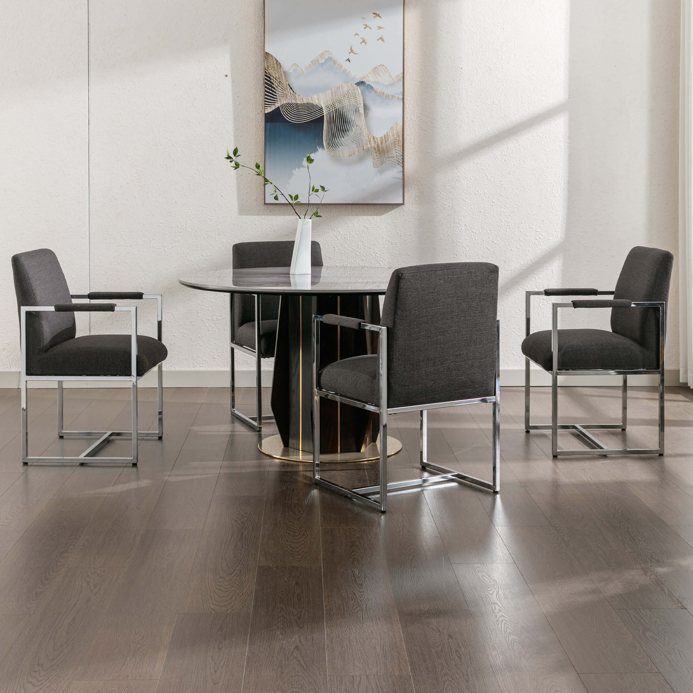 ZH4YOU Modern Dining Chairs with Metal Legs Set of 2 - 5104DC