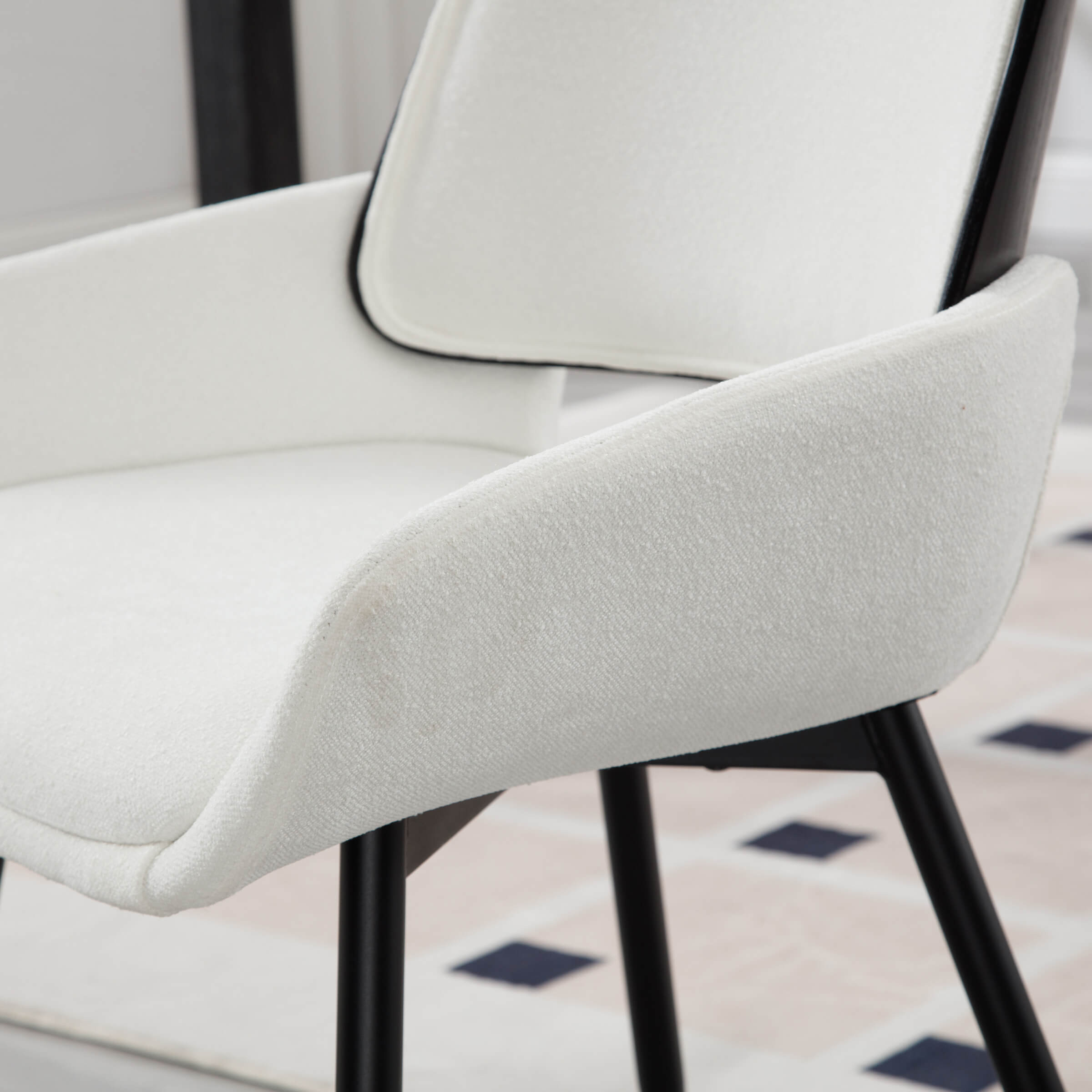 ZH4YOU Modern Upholstered Chenille Fabric  Dining Chairs Set of 2 - 6286