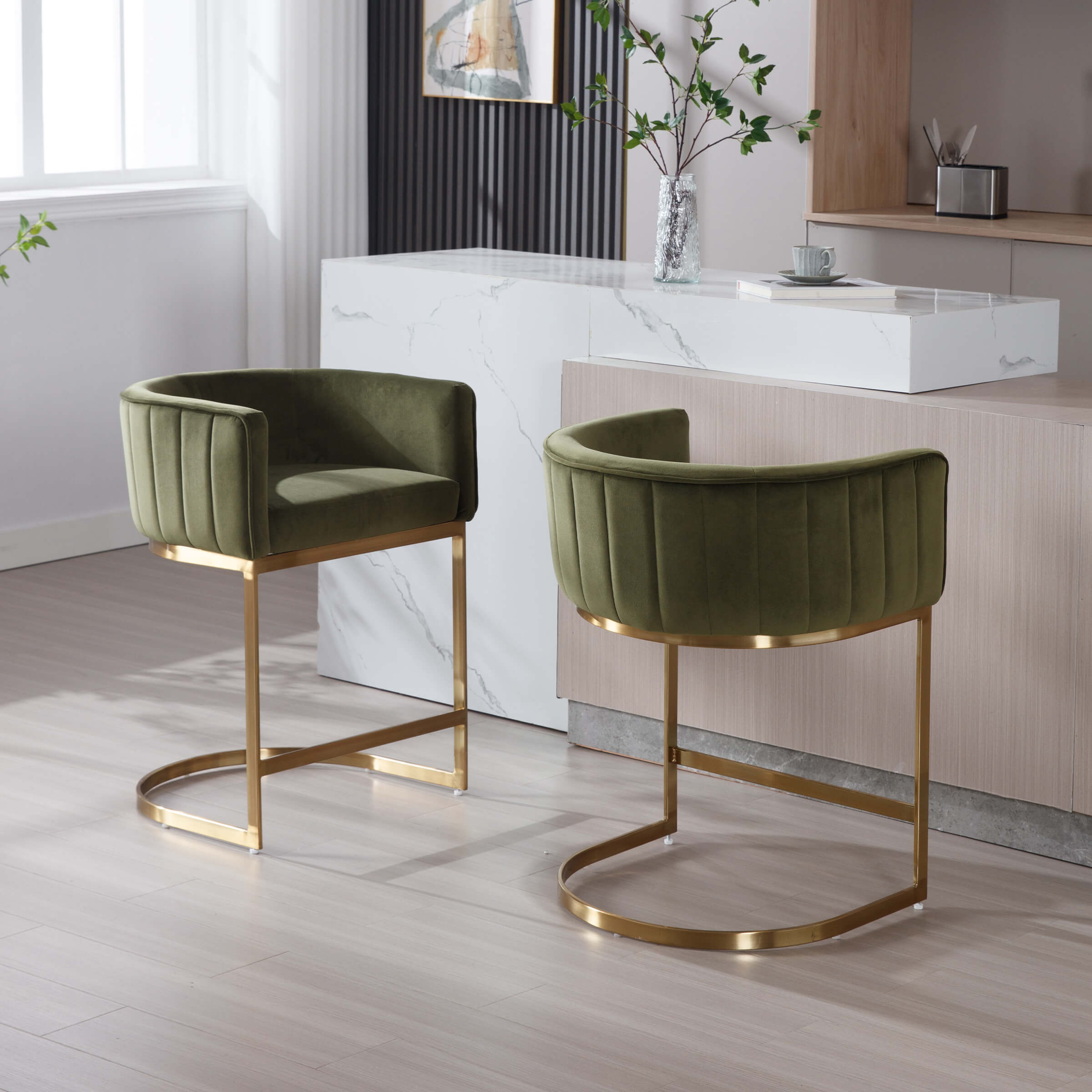 ZH4YOU Modern Counter Height Bar Stools 1 PCS - 6067CS