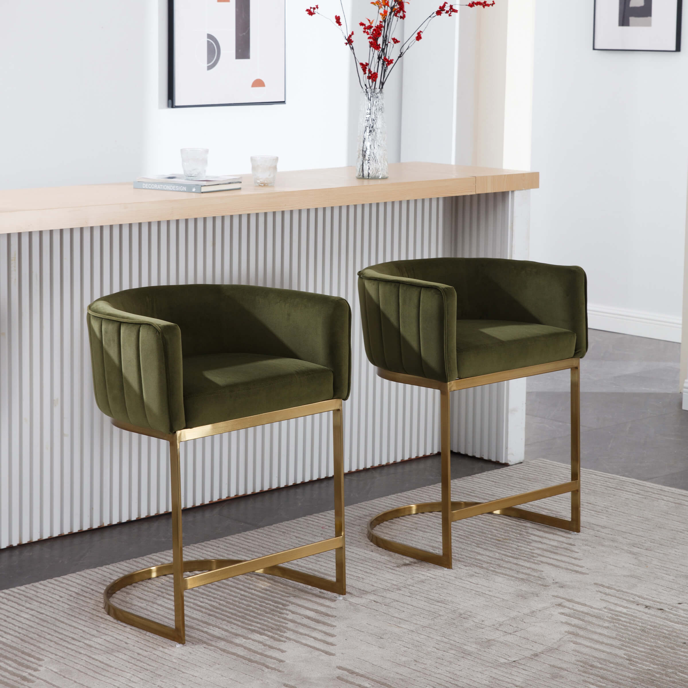 ZH4YOU Modern Counter Height Bar Stools 1 PCS - 6067CS
