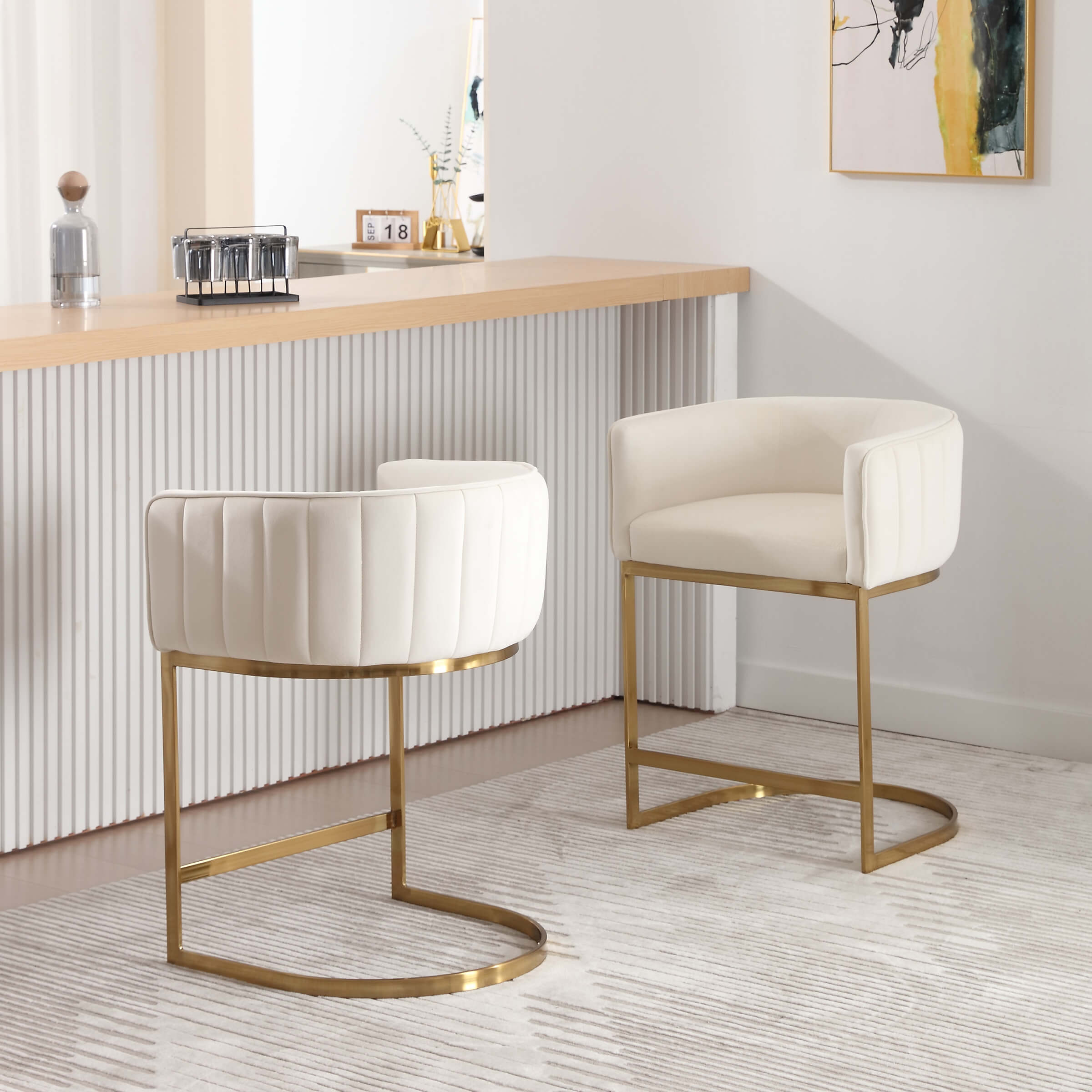 ZH4YOU Modern Counter Height Bar Stools 1 PCS - 6067CS