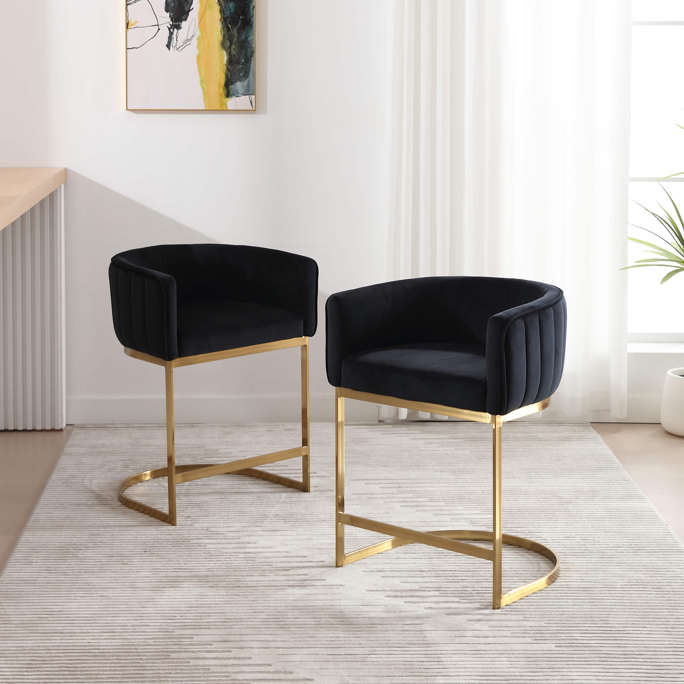 ZH4YOU Modern Counter Height Bar Stools 1 PCS - 6067CS