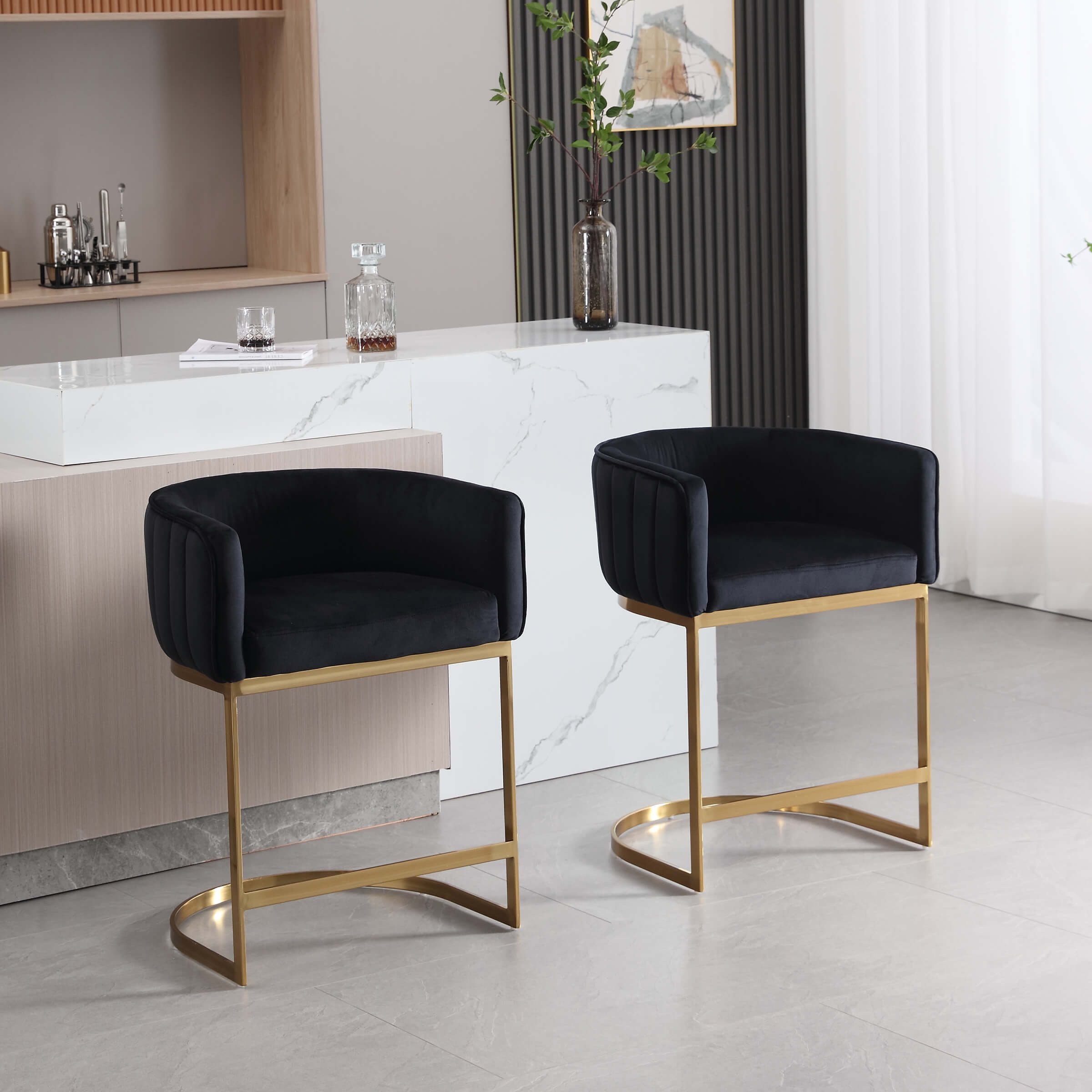 ZH4YOU Modern Counter Height Bar Stools 1 PCS - 6067CS