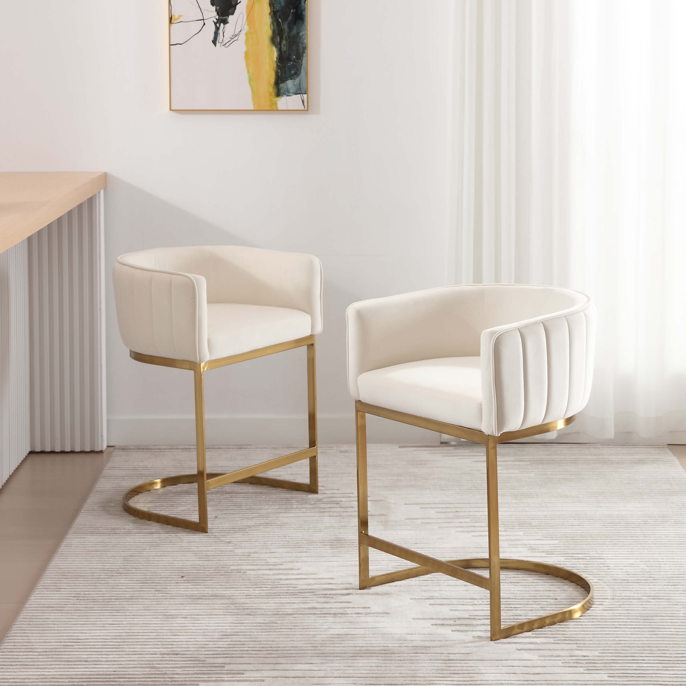 ZH4YOU Modern Counter Height Bar Stools 1 PCS - 6067CS