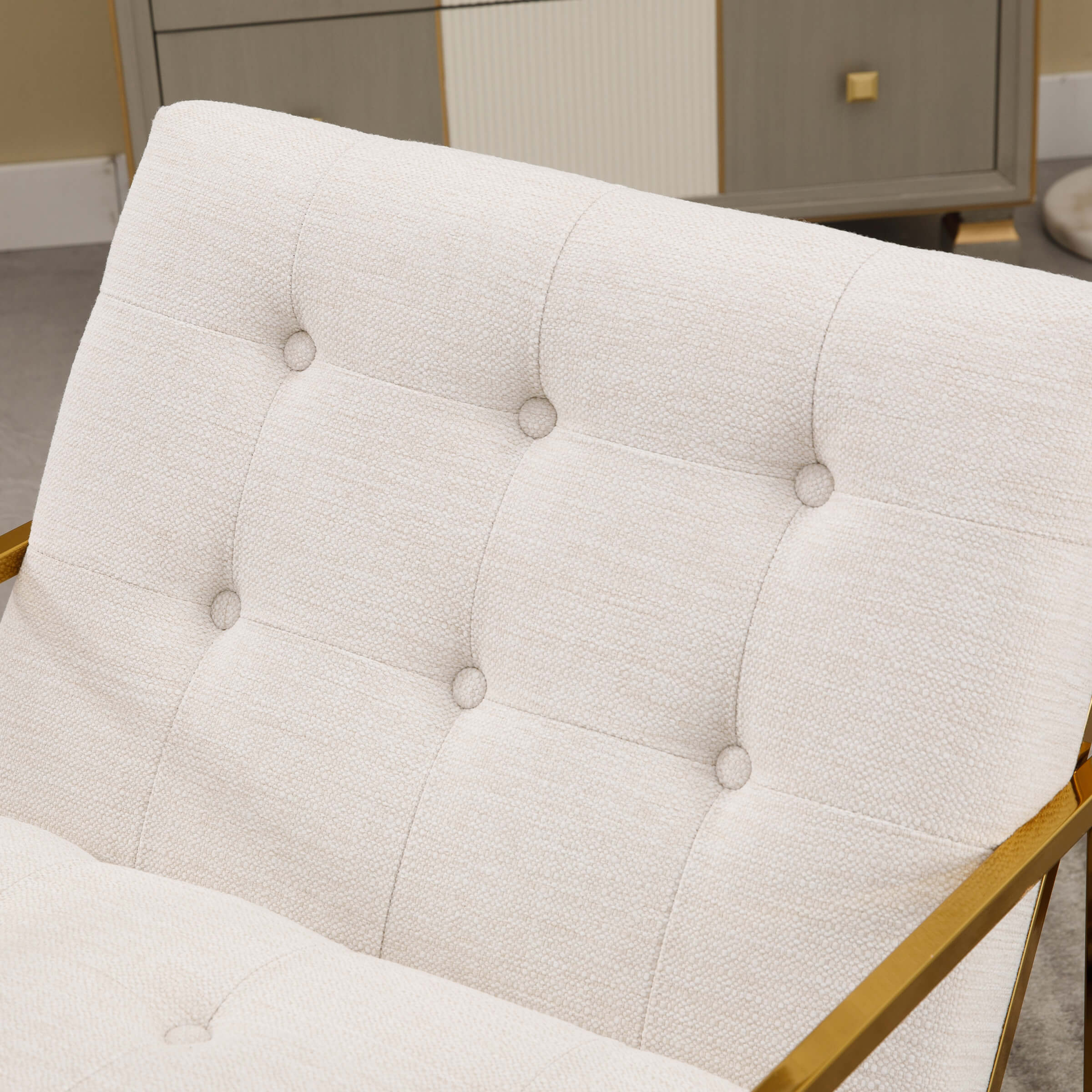 ZH4YOU Linen Upholstered Rocking Chairs 1 PCS - 3935RC