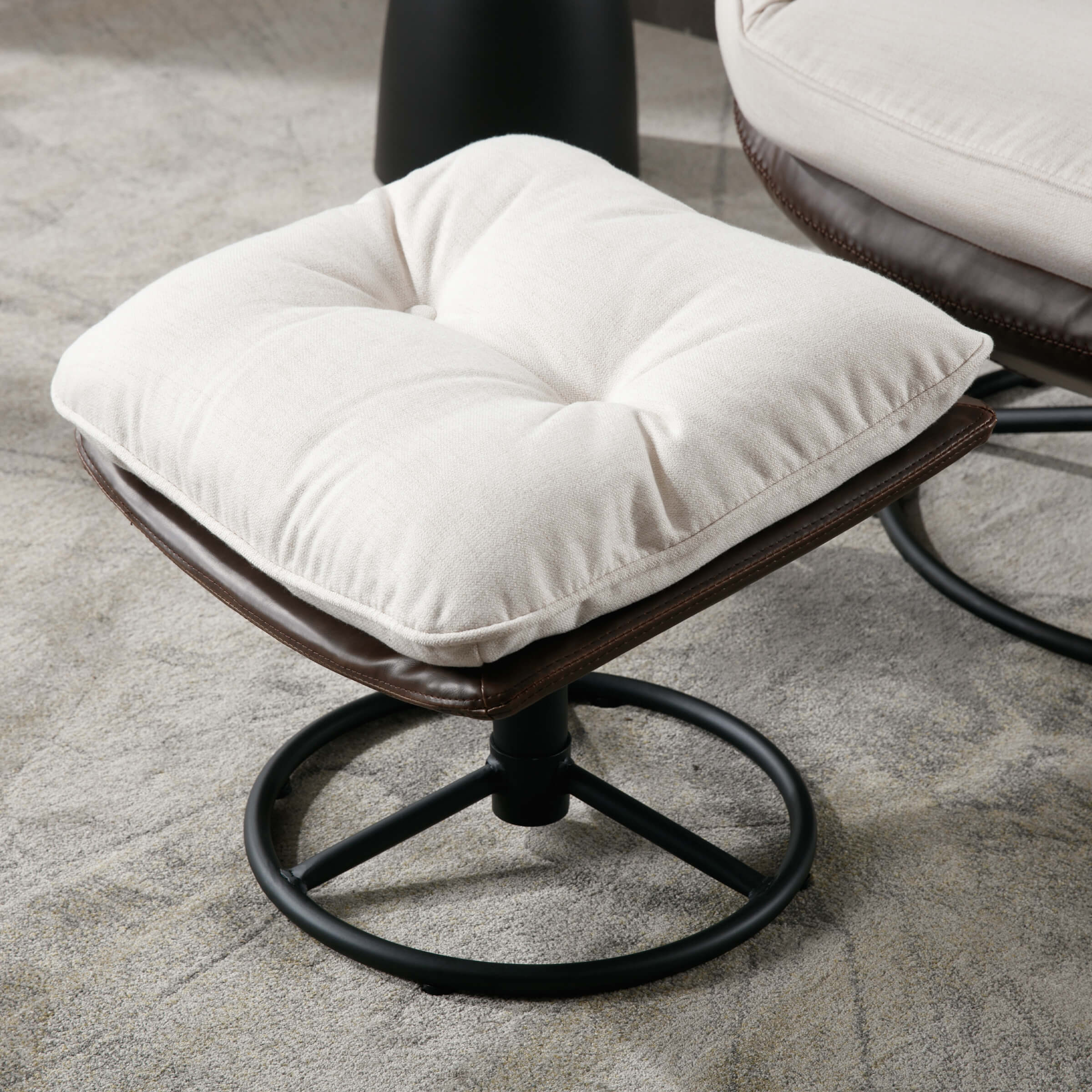 ZH4YOU Swivel Linen Accent Chair with Ottoman - 18841AO