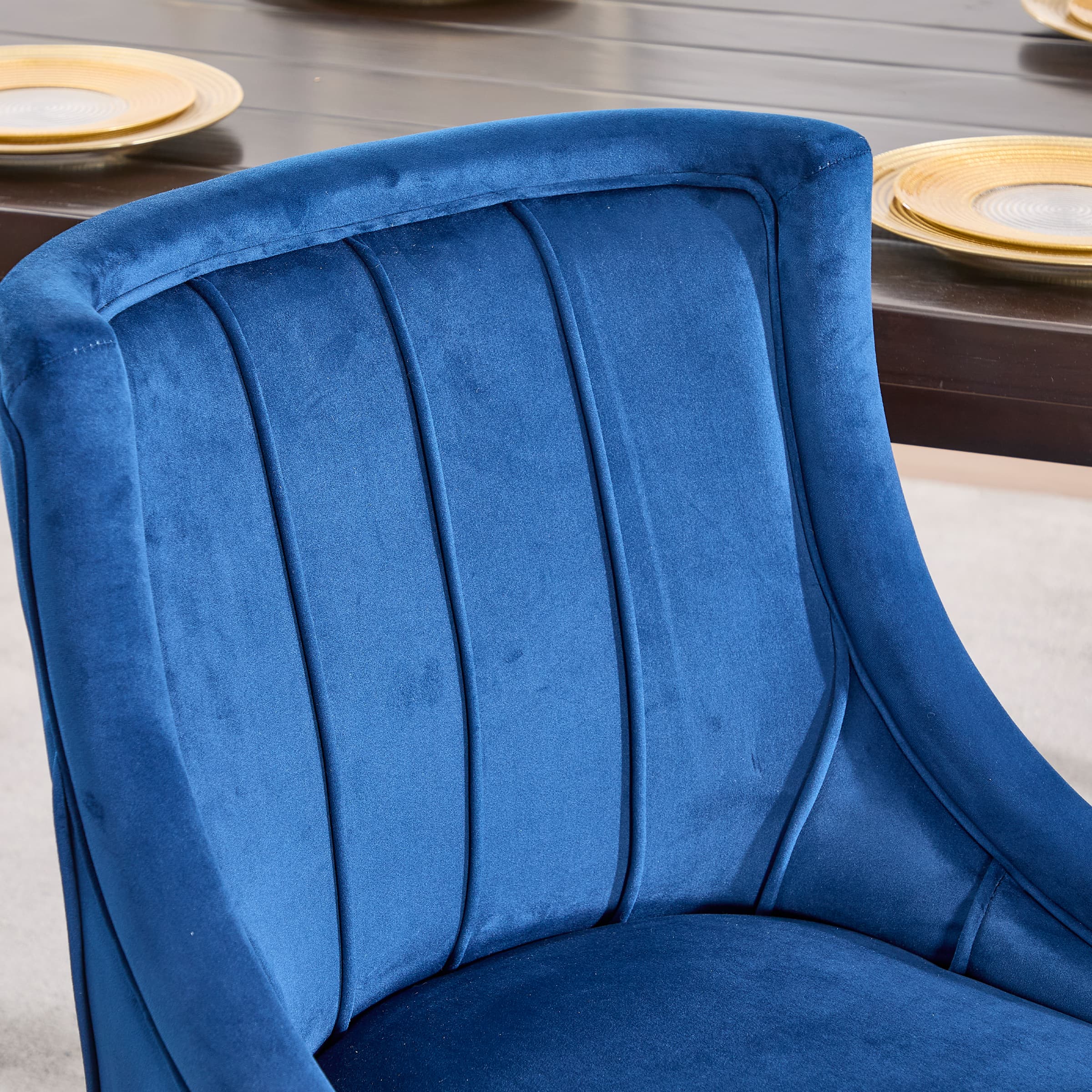ZH4YOU Tufted Velvet Dining Room Chairs Set of 2 - 10060DC