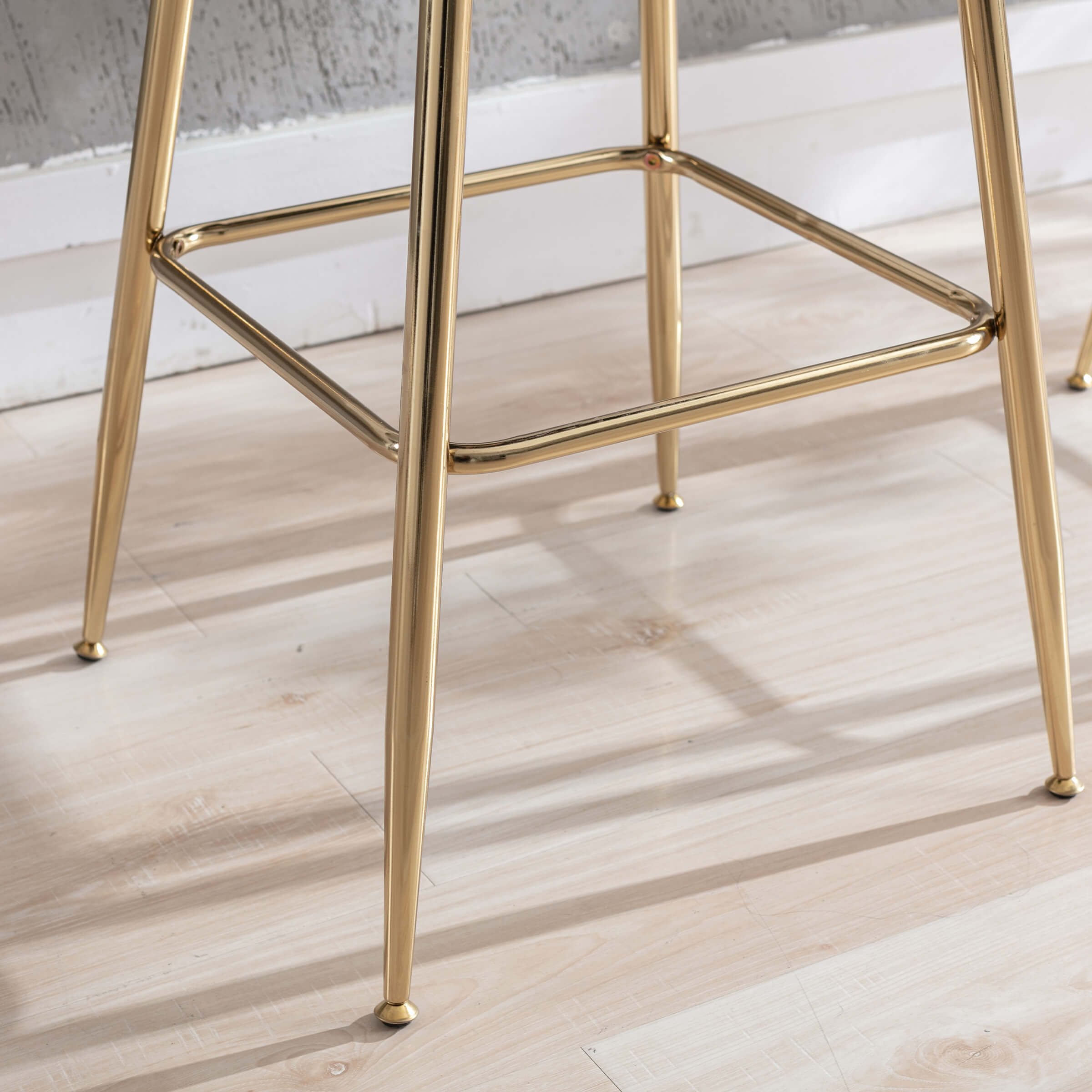 ZH4YOU 30"H Velvet Barstools with Gold Legs Set of 2 - 6014BS