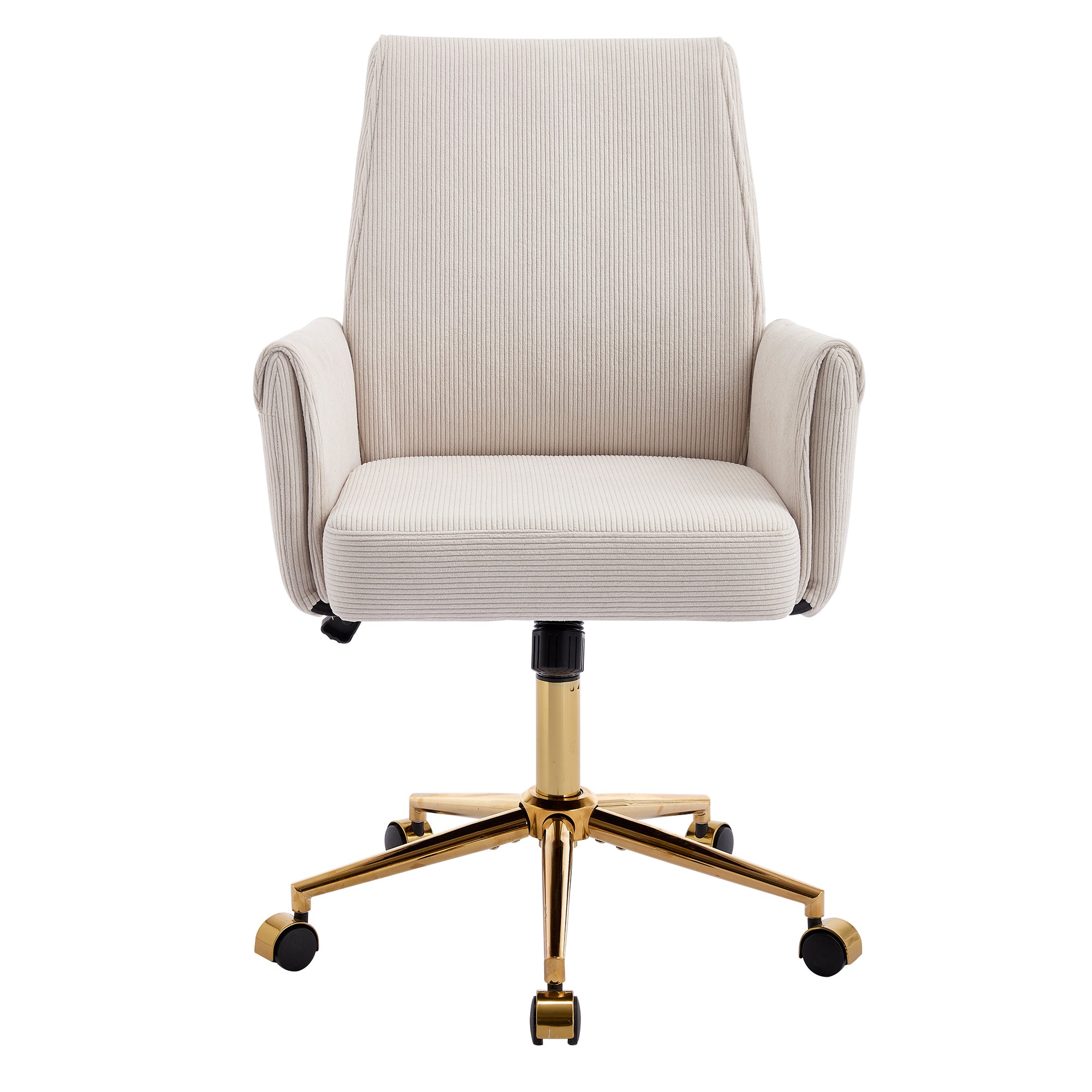 Modern Corduroy Office Chair with Gold Base