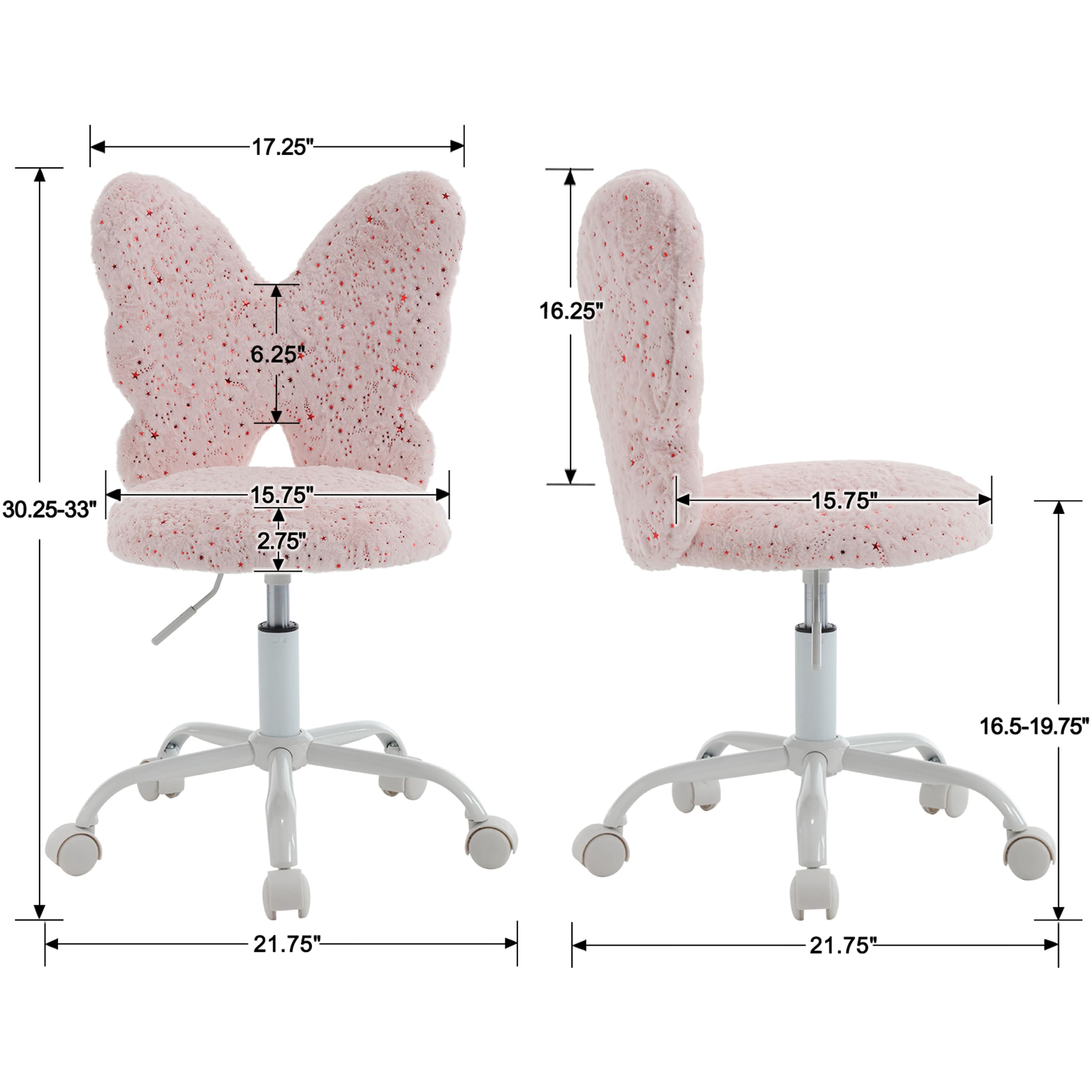 Kmax Butterfly Colorful Swivel Kids Desk Chair 1 PCS - 1723KC