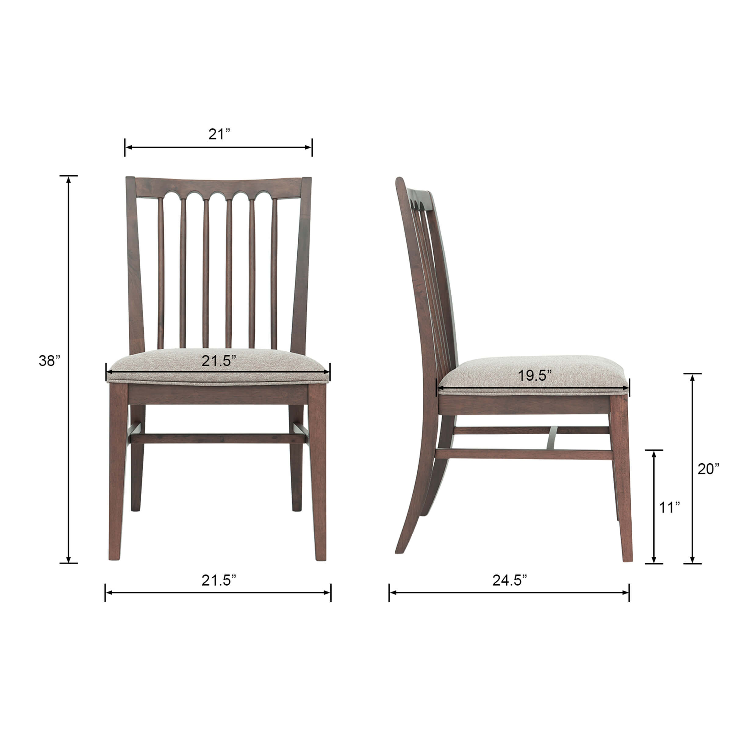 KMAX Upholstered Dining Chairs Set of 2 - 00240DC