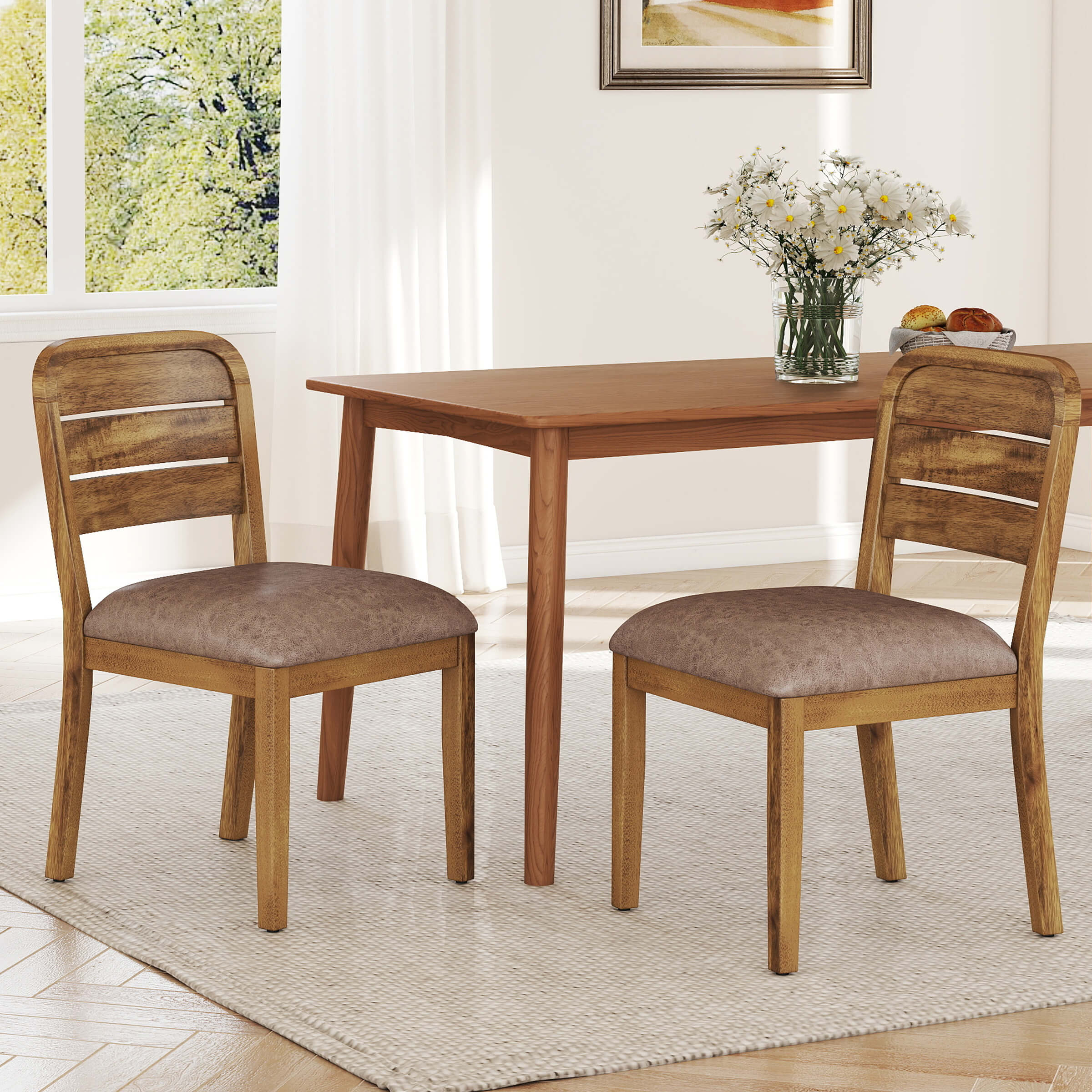 Farmhouse Wooden Dining Chairs Set - 50036DC