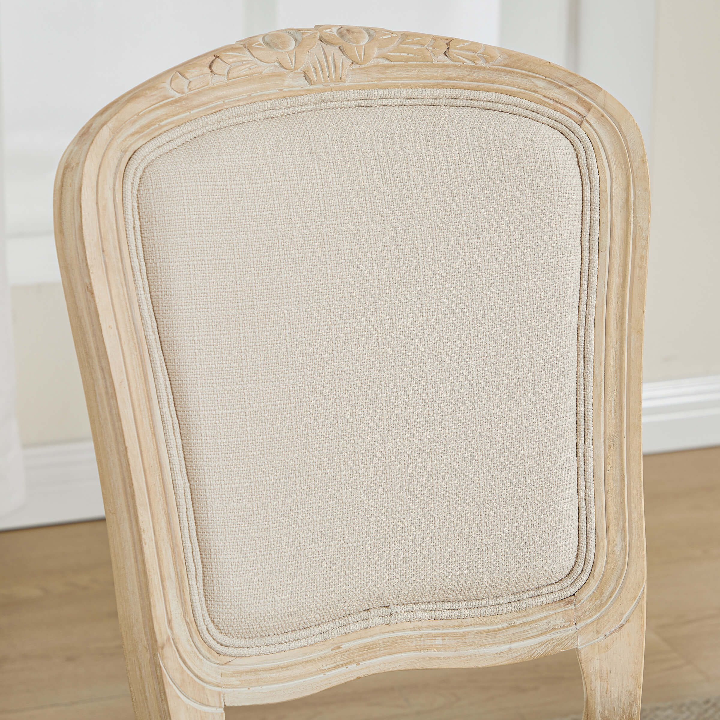 Janoray French Country Linen Fabric Dining Chairs Set of 2 - 3329DC