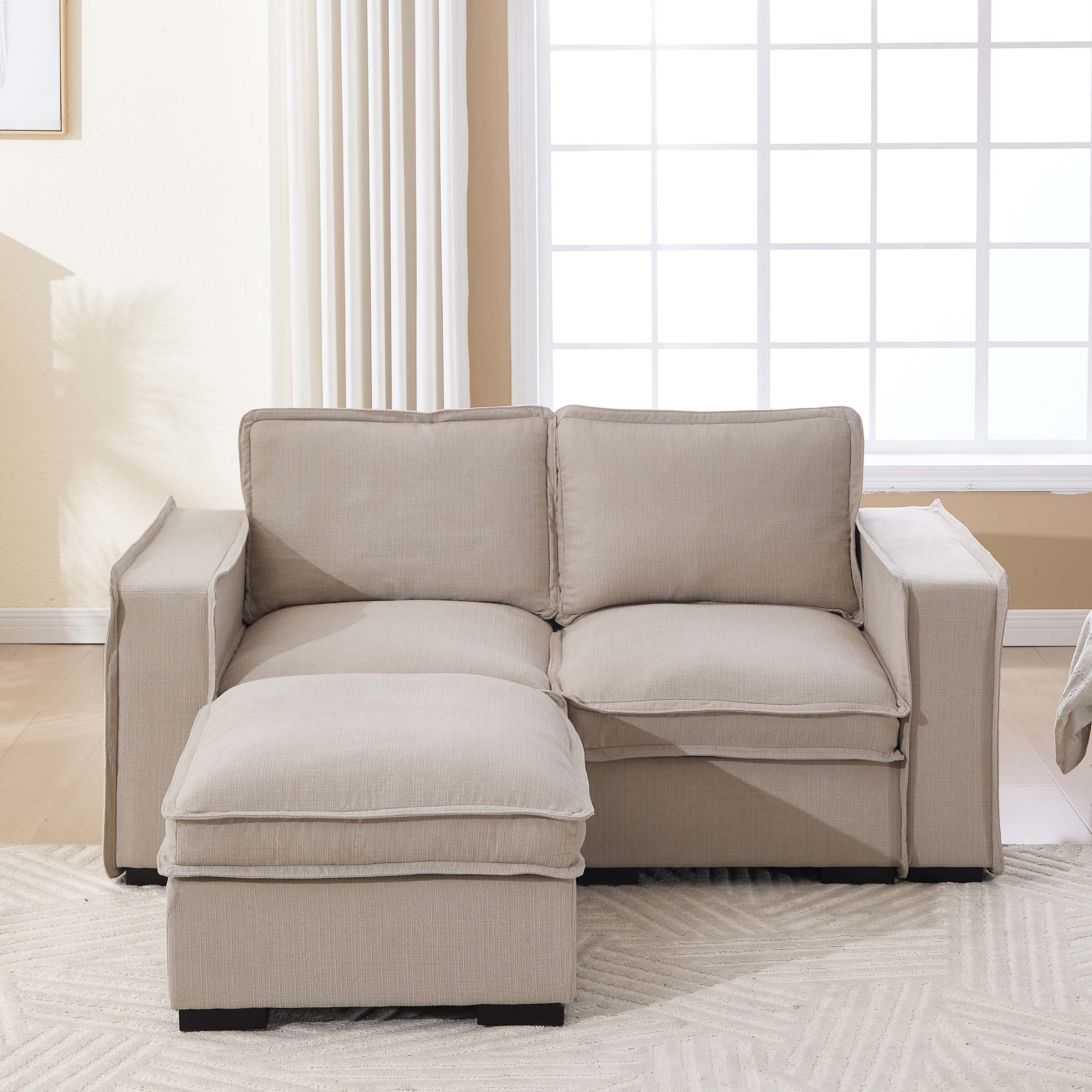 EALSON Linen Fabric Upholstered Cloud Couches Mid Century Sofa - 1089SF