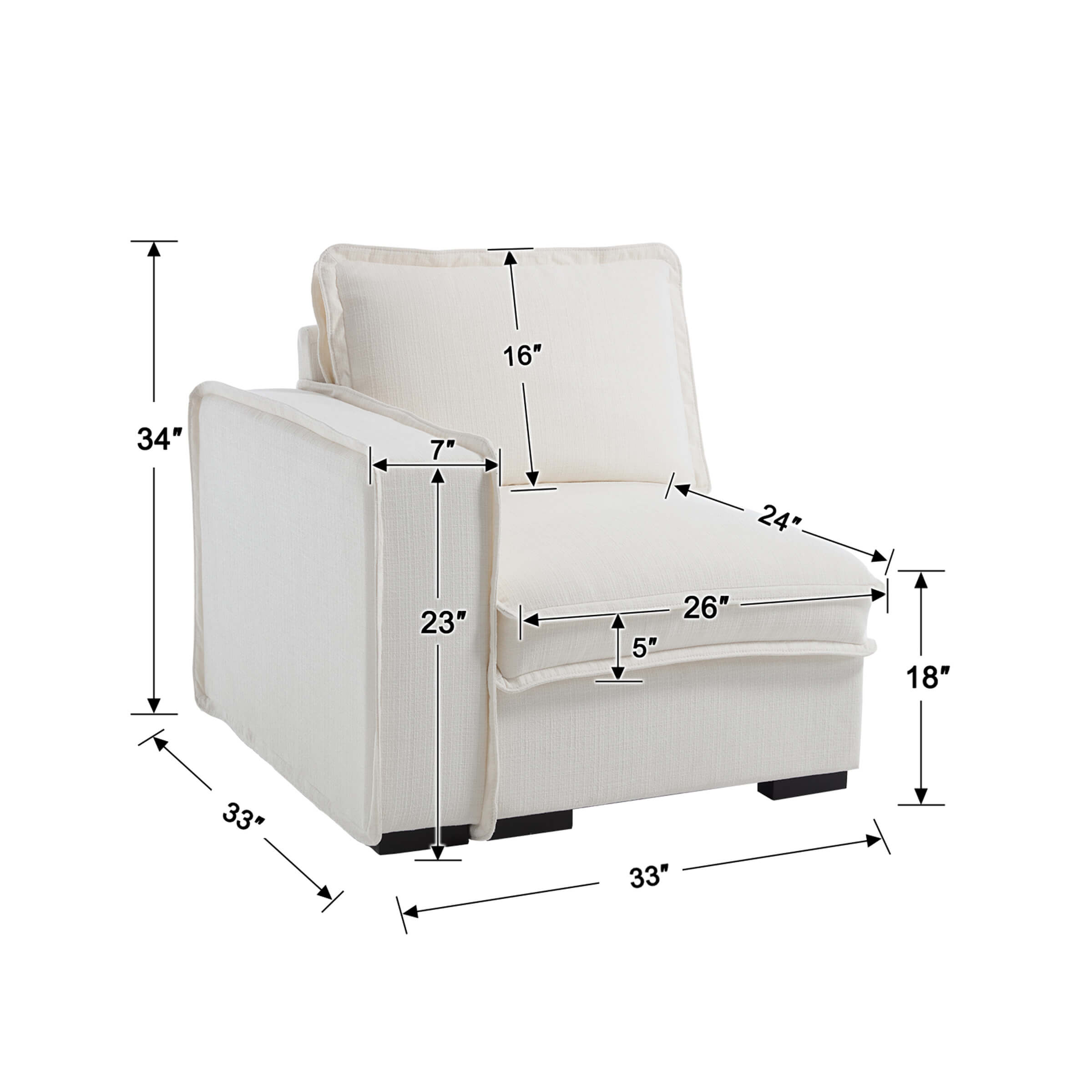 EALSON Linen Fabric Upholstered Cloud Couches Mid Century Sofa - 1089SF