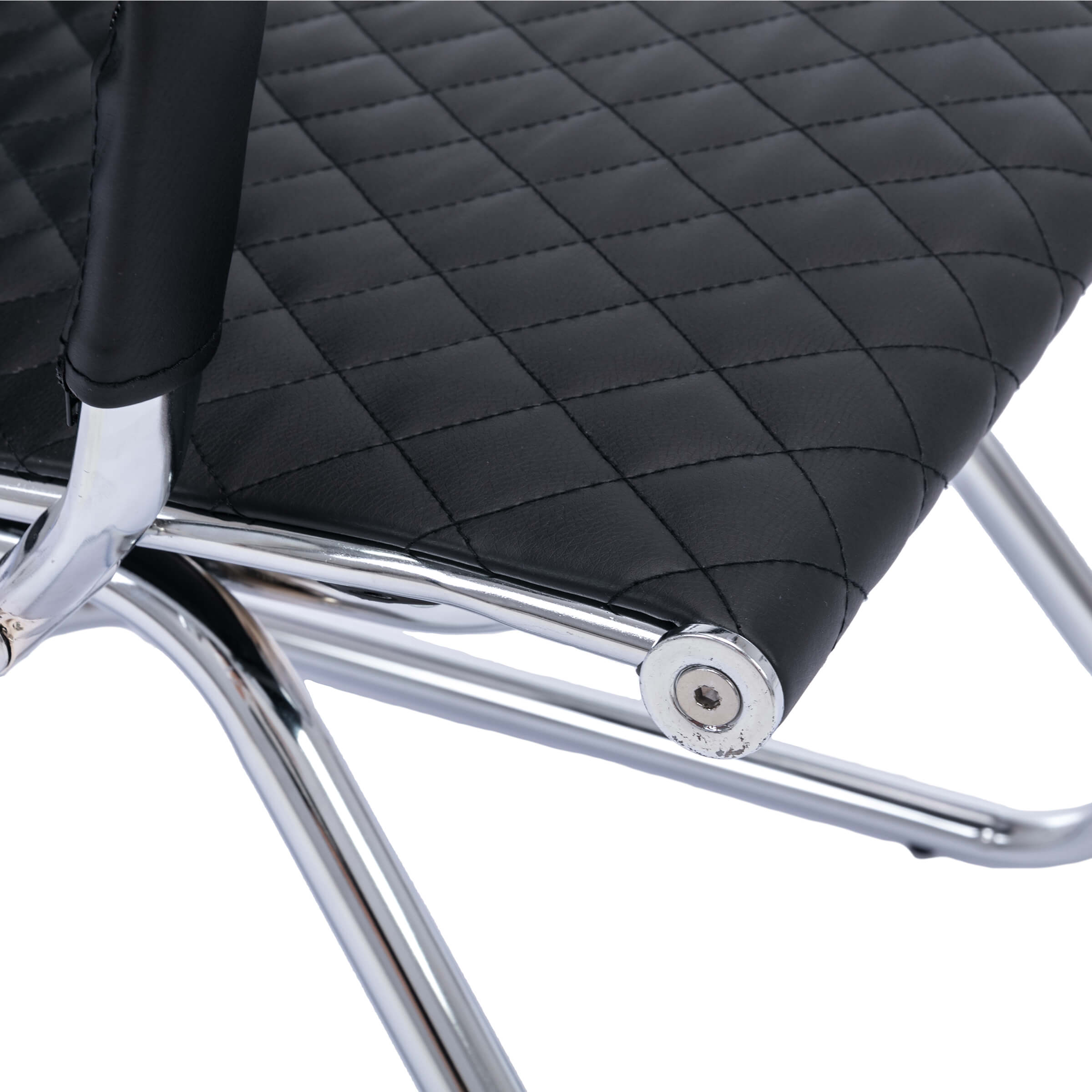 Close-up of armrest connection