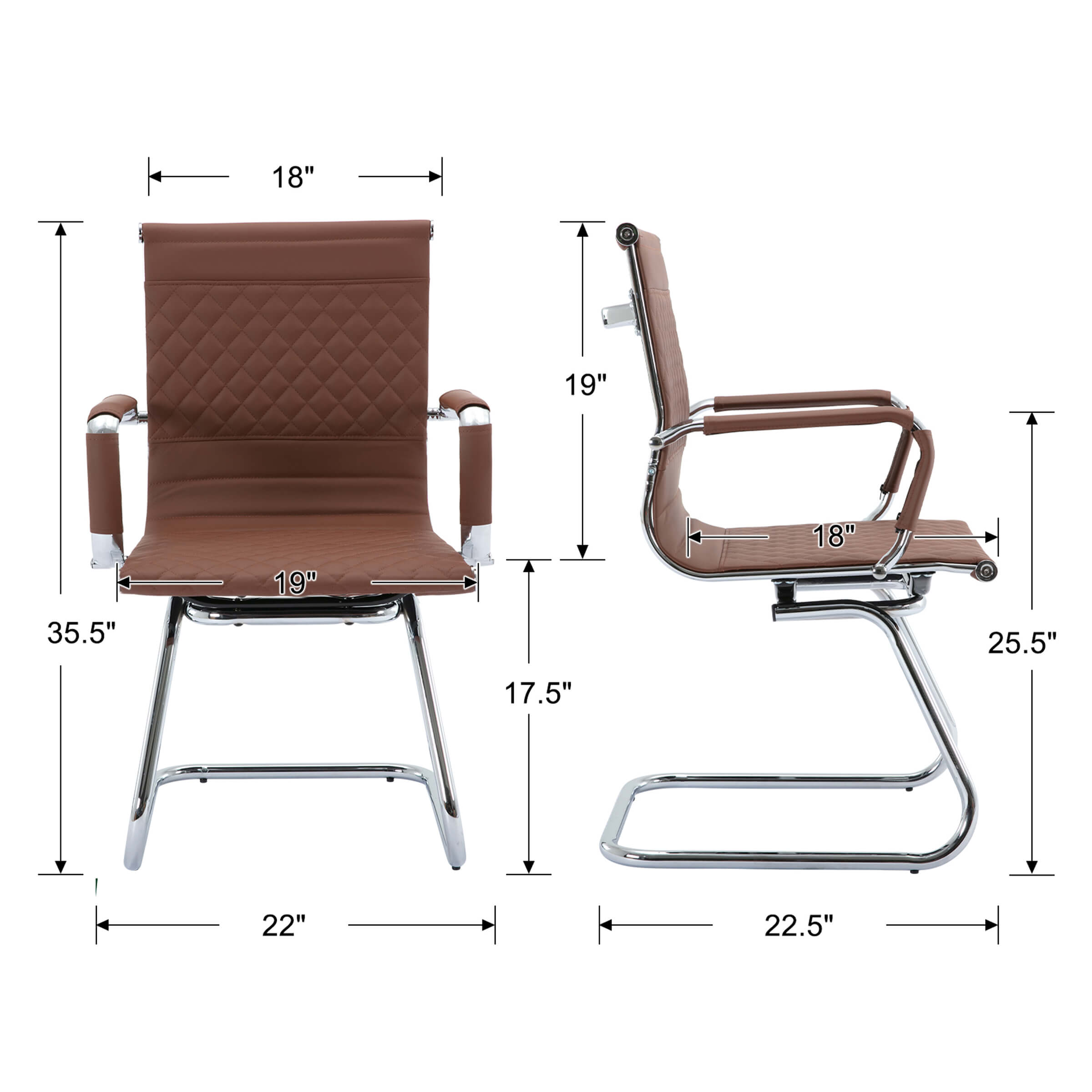 VESCASA Metal Base Office Guest Chairs Set of 2 - 302OC