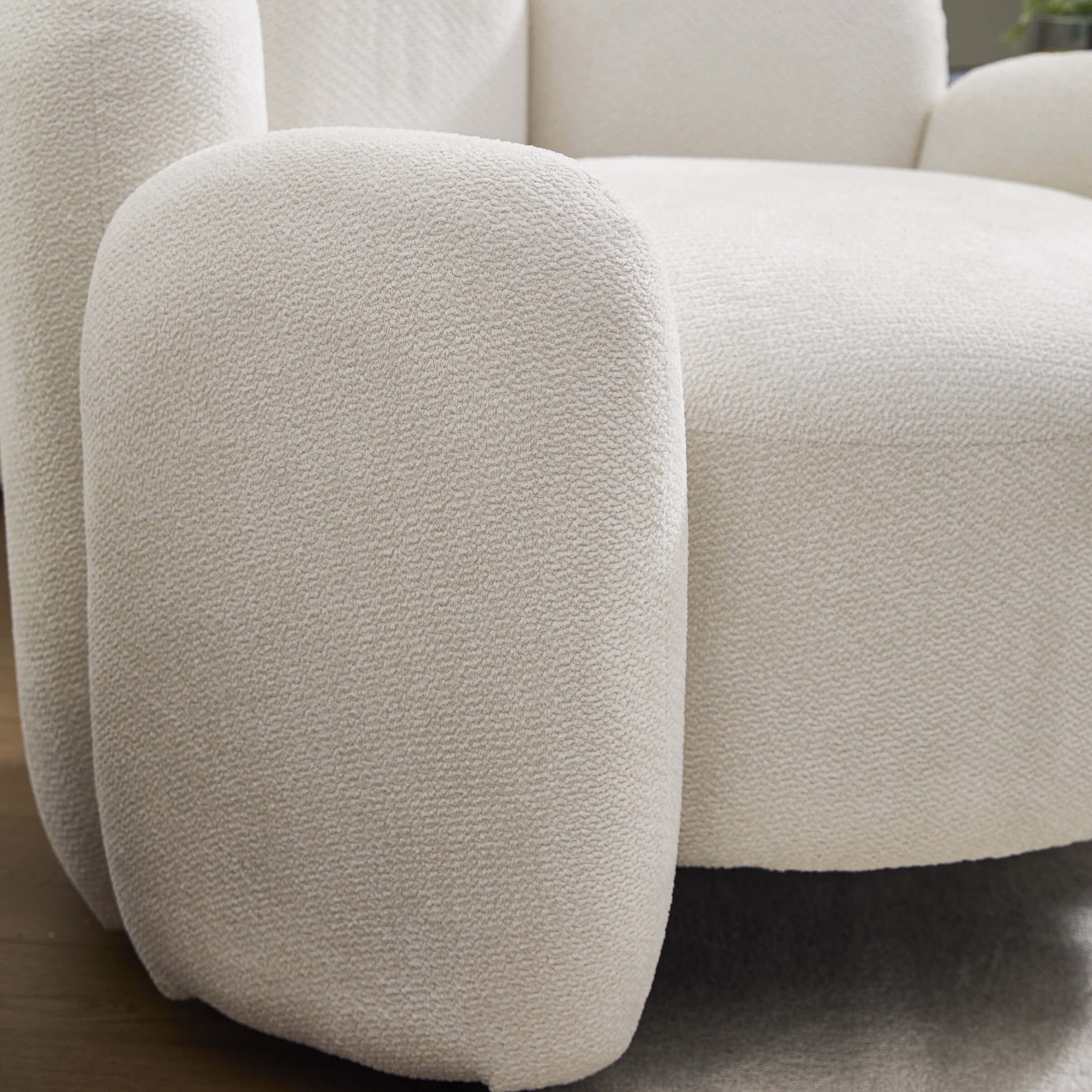 Beige armrest close-up