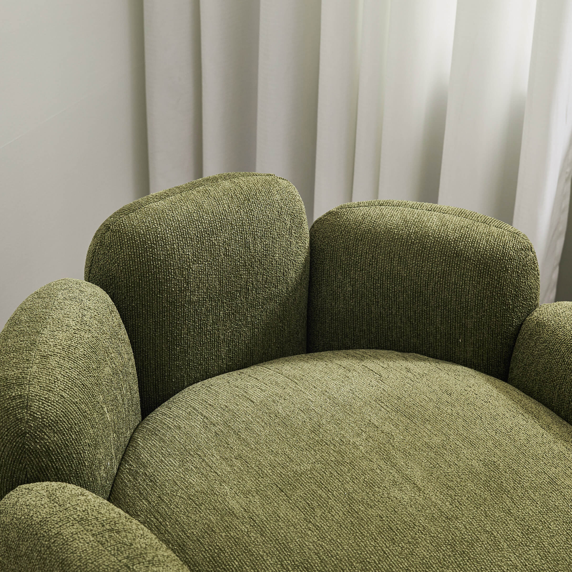 Close-up of green upholstery texture