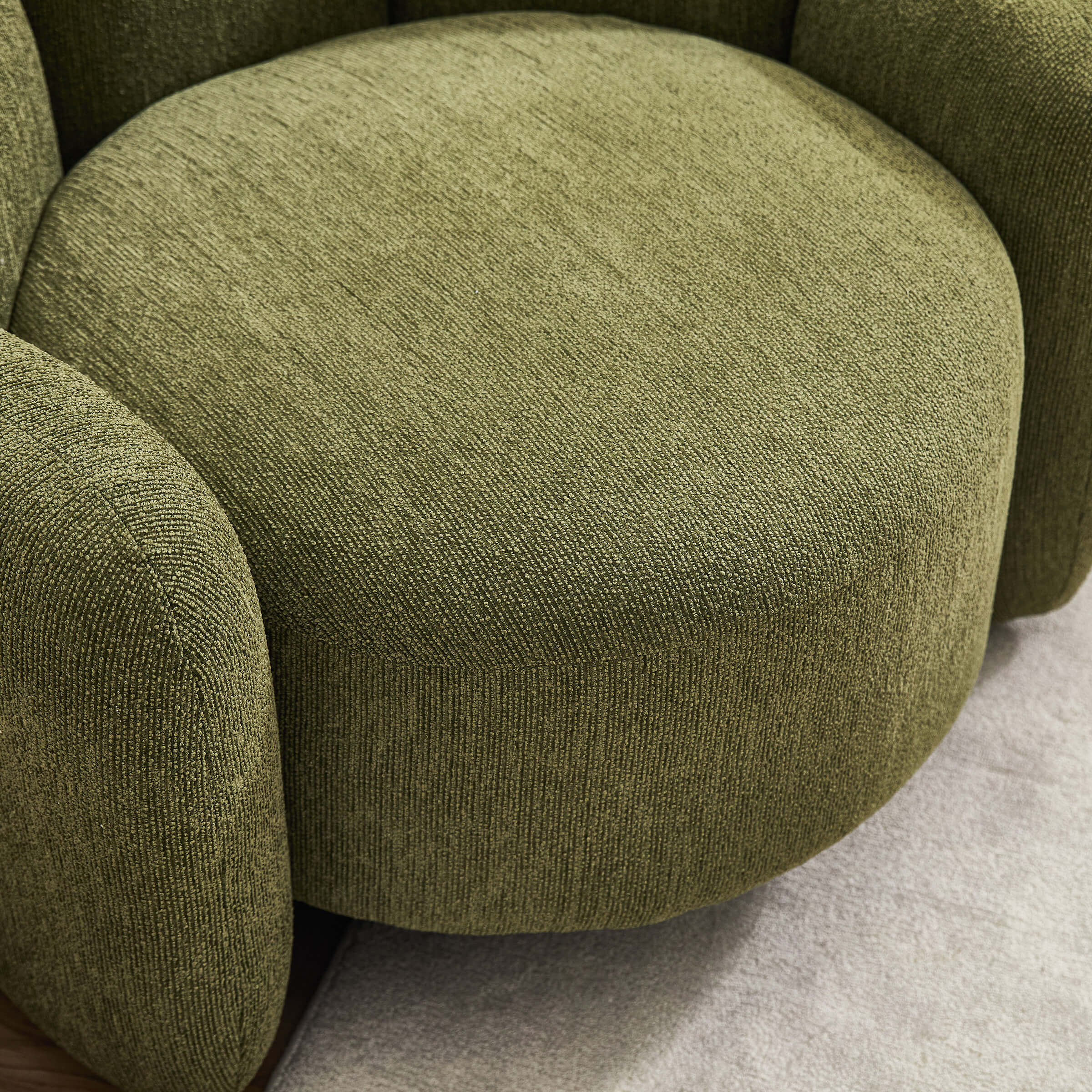 Close-up of green upholstery weave